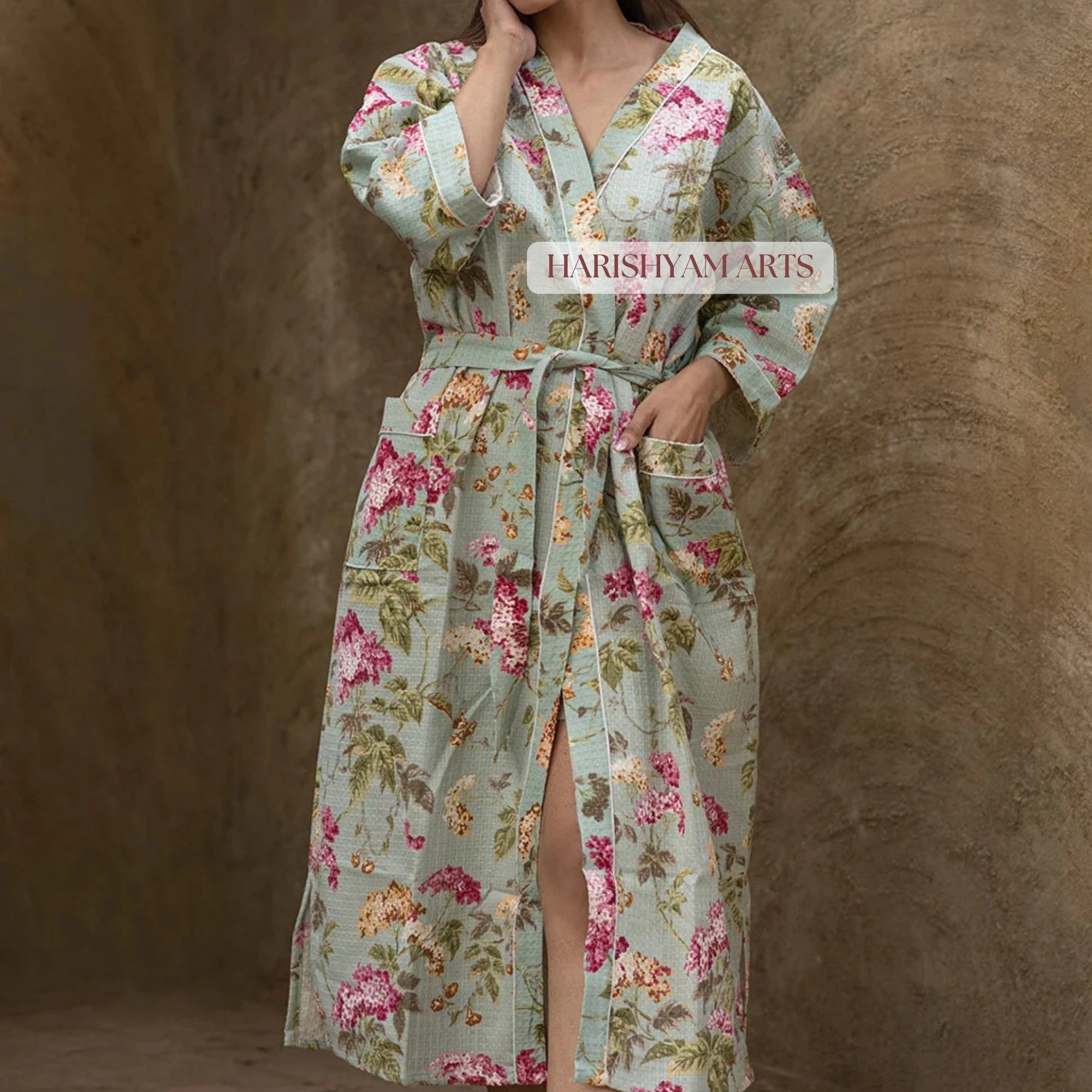 Spring Meadow Jaipur Block Print Bathrobe