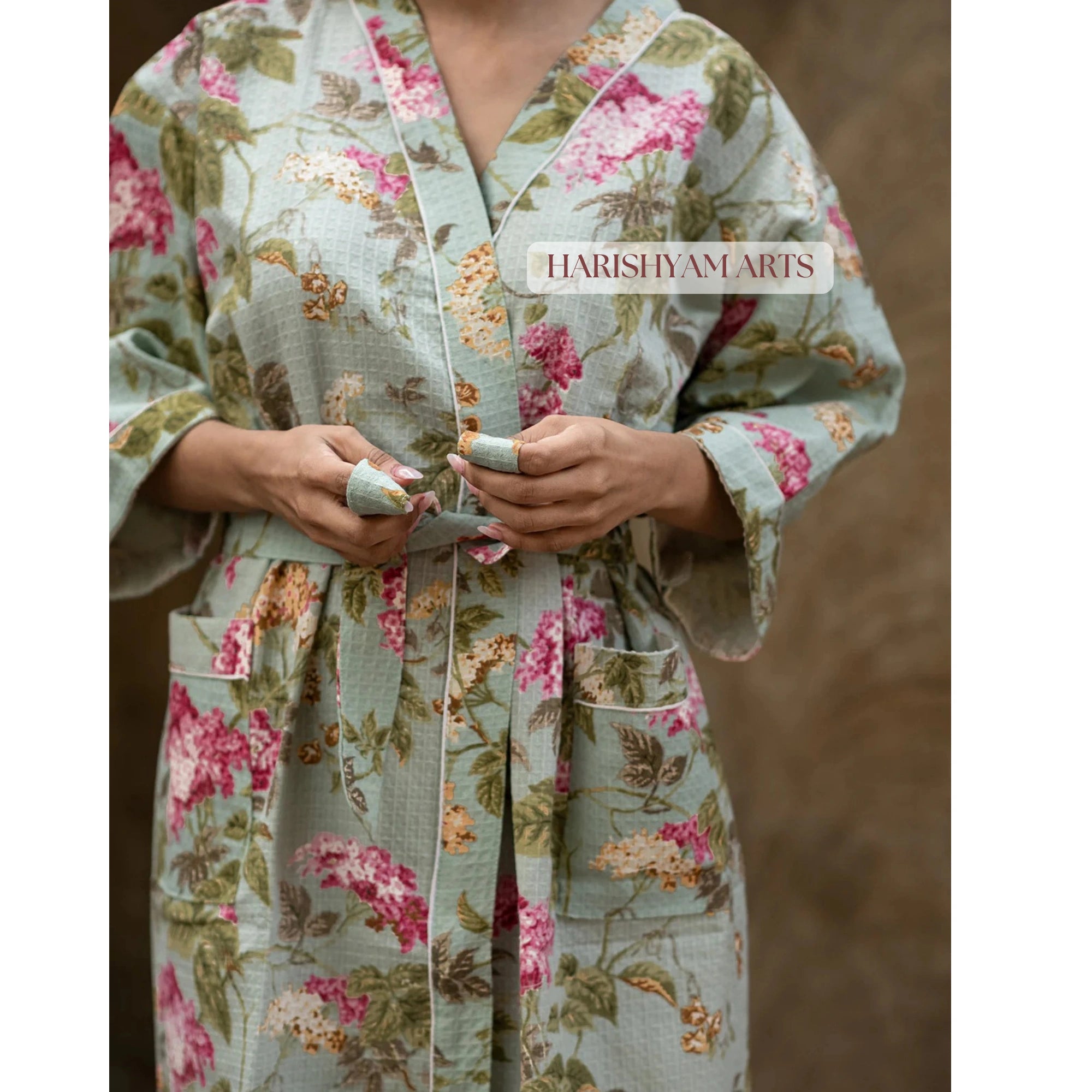 Spring Meadow Jaipur Block Print Bathrobe