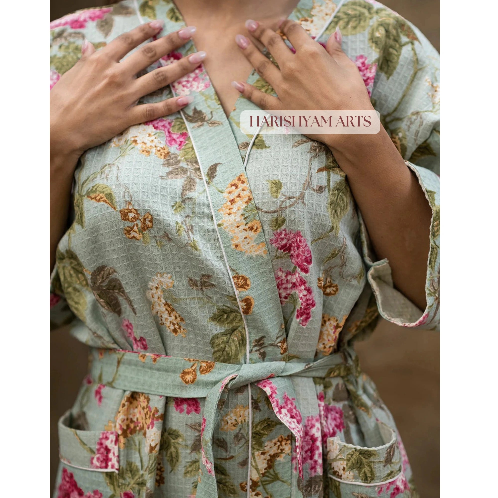 Spring Meadow Jaipur Block Print Bathrobe