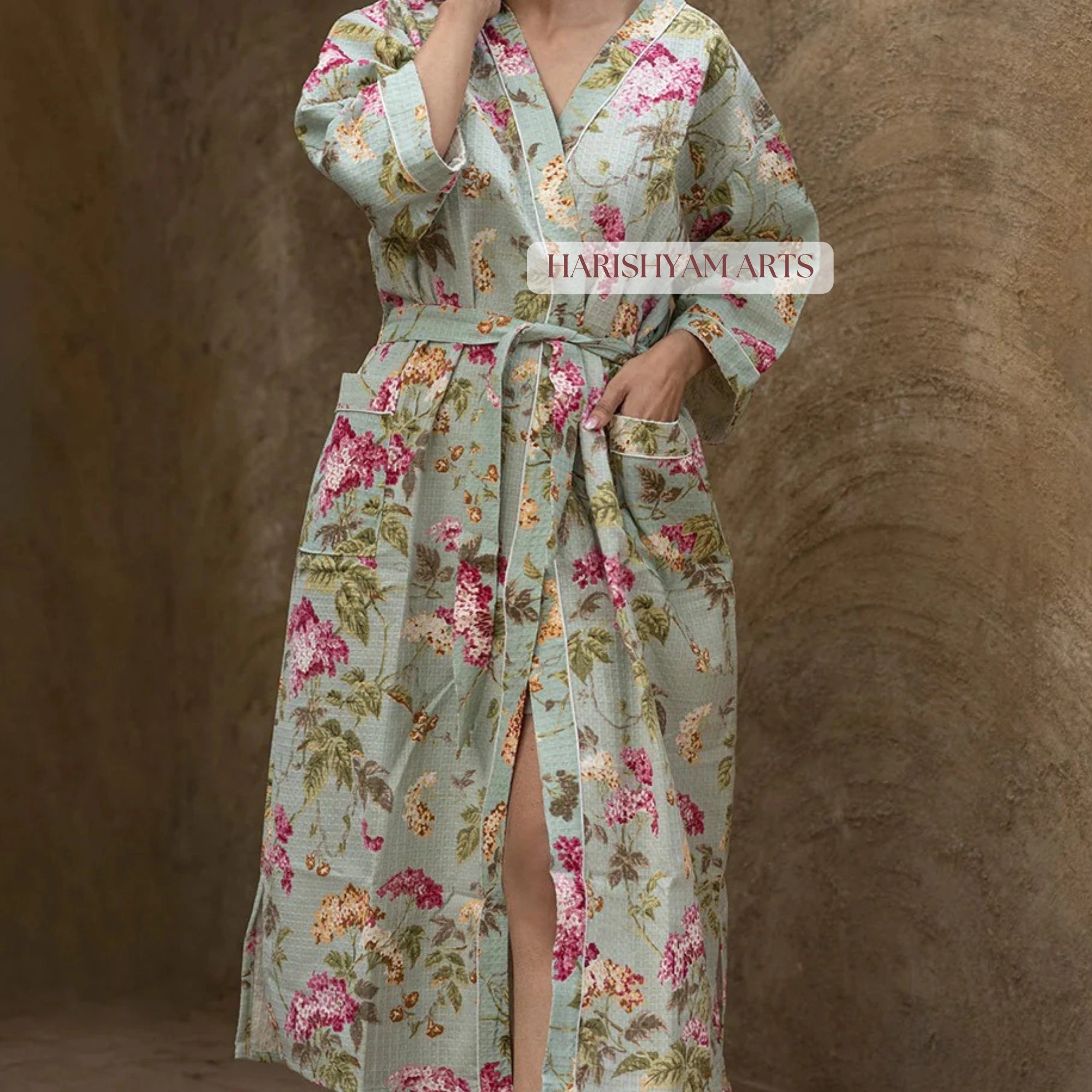Spring Meadow Jaipur Block Print Bathrobe