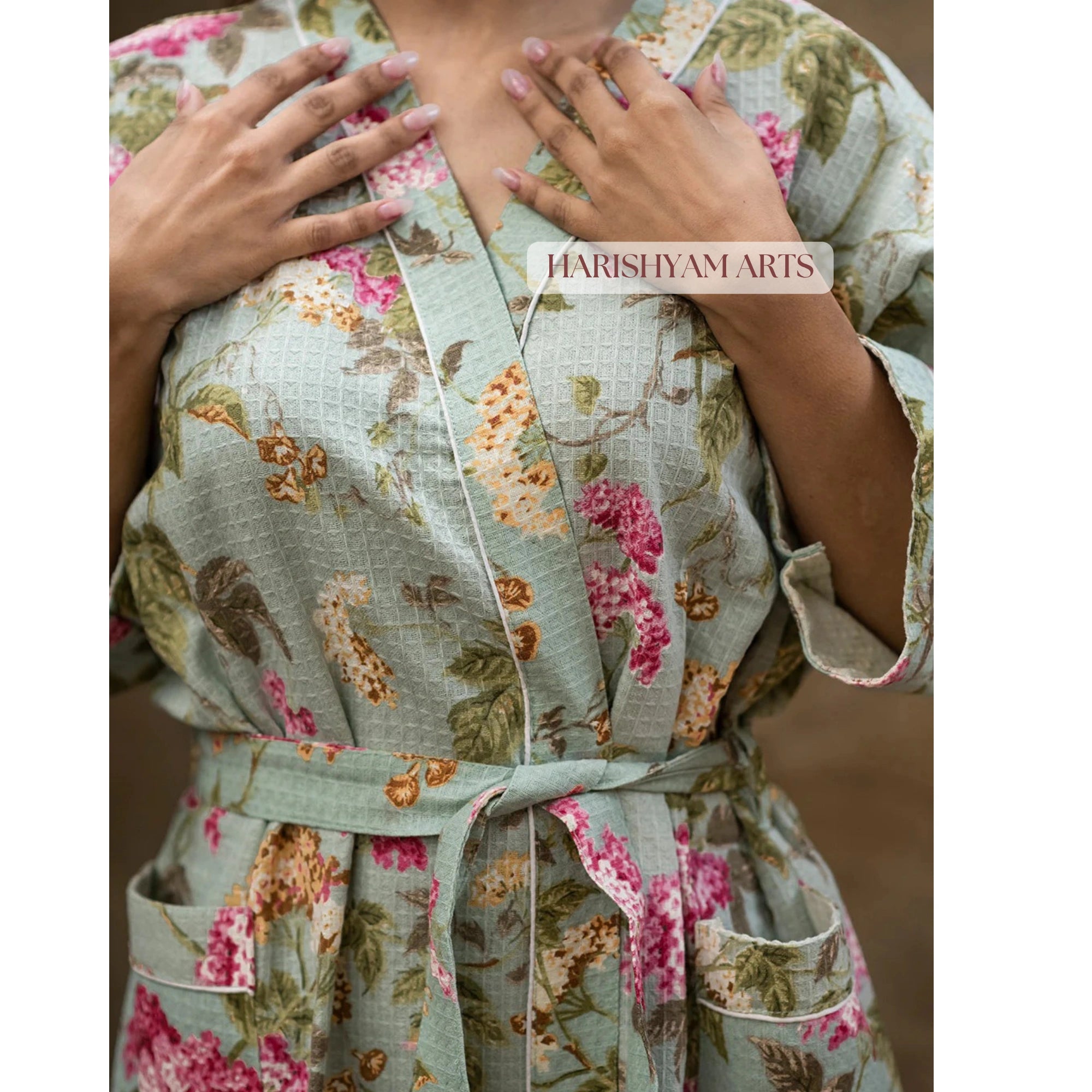 Spring Meadow Jaipur Block Print Bathrobe