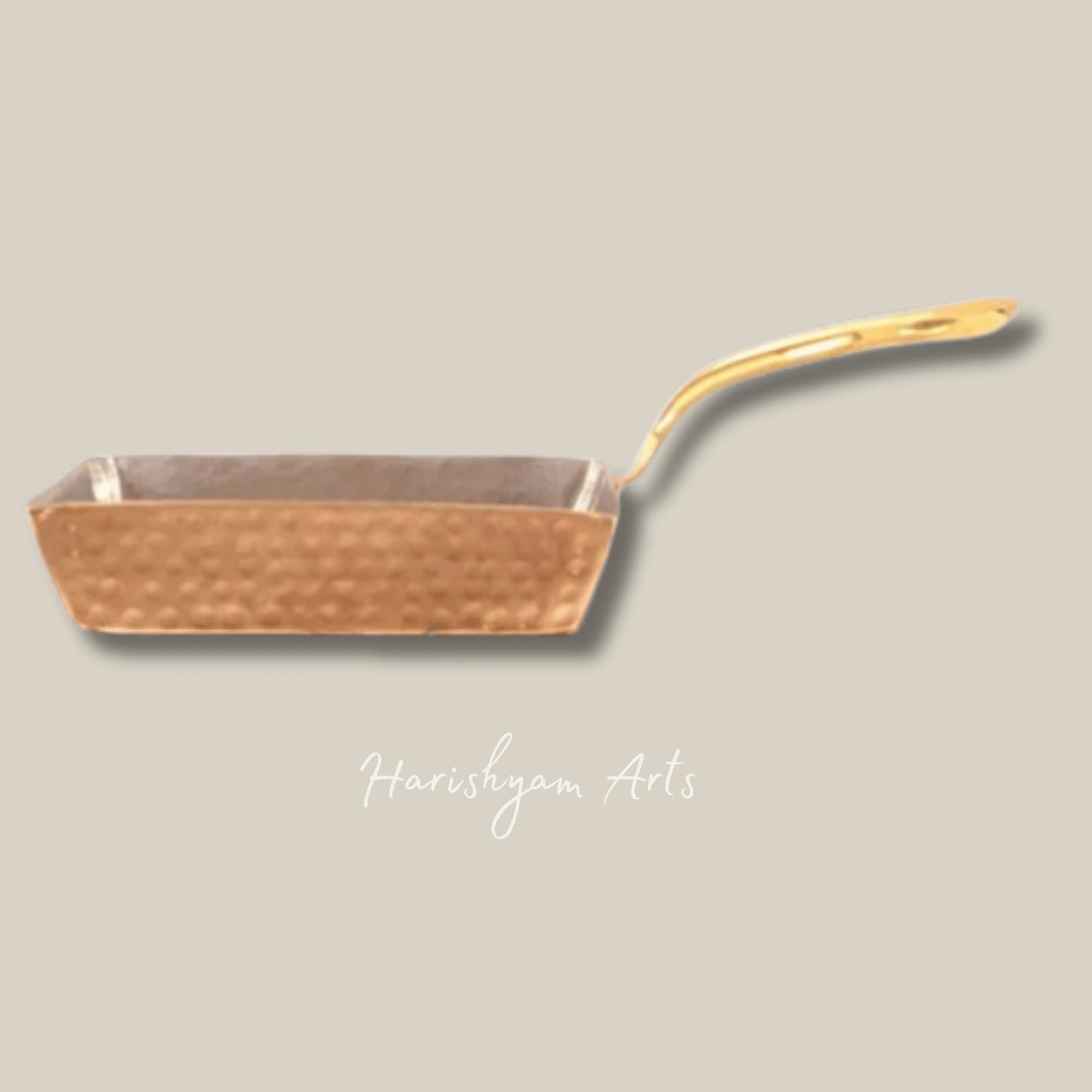 Square Hammered Copper Pan with Tin Lining for Unique Cooking and Serveware