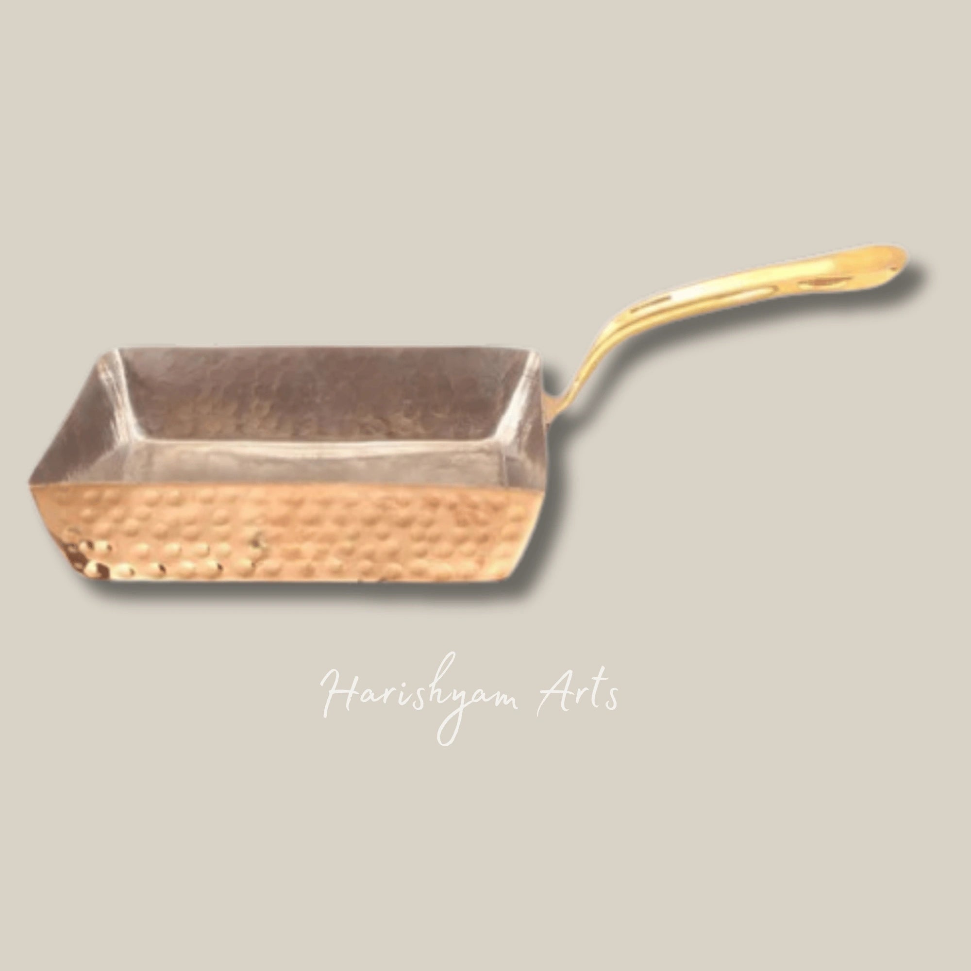 Square Hammered Copper Pan with Tin Lining for Unique Cooking and Serveware