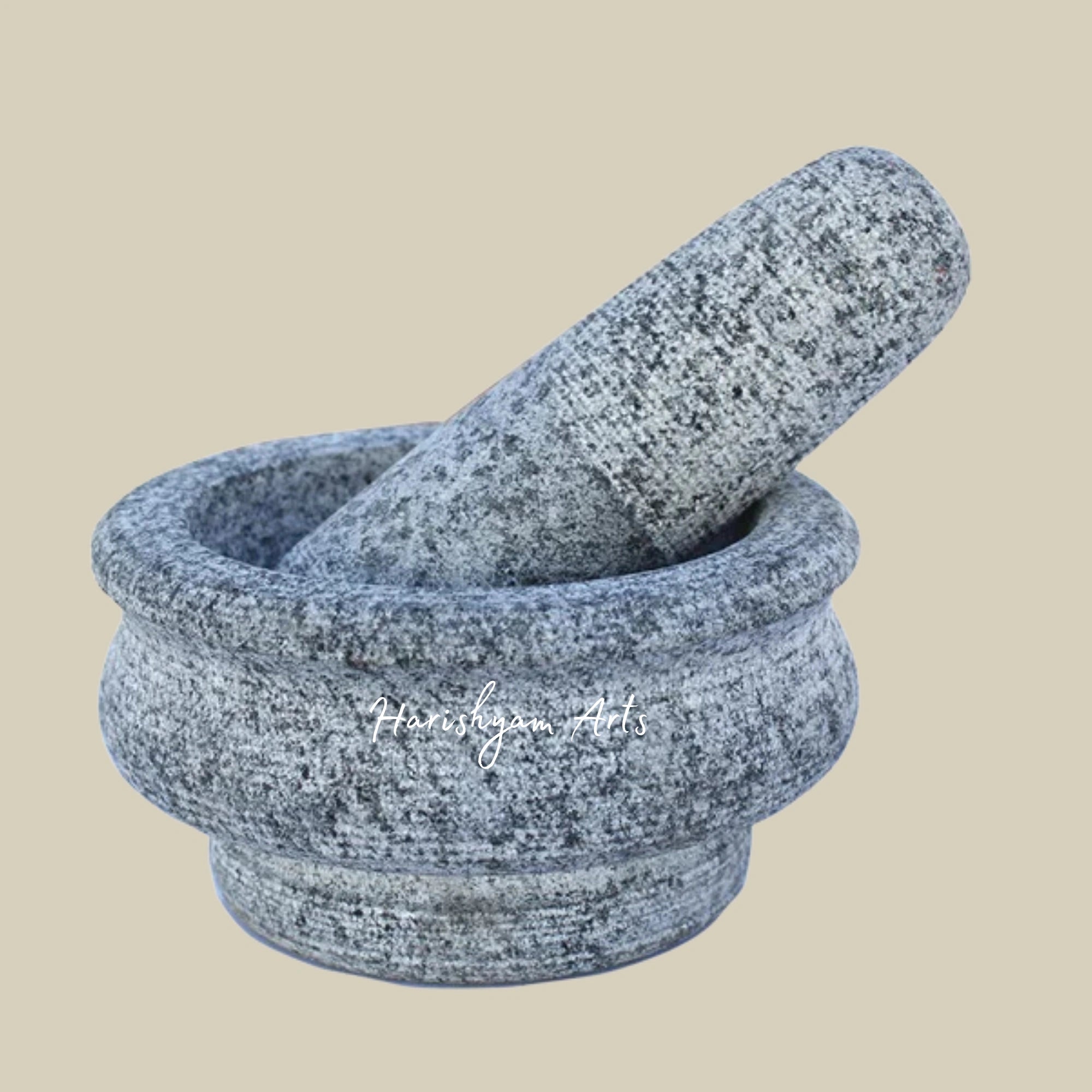 Stone Mortar & Pestle Set – Traditional Okhli Masher & Mixer for Spices