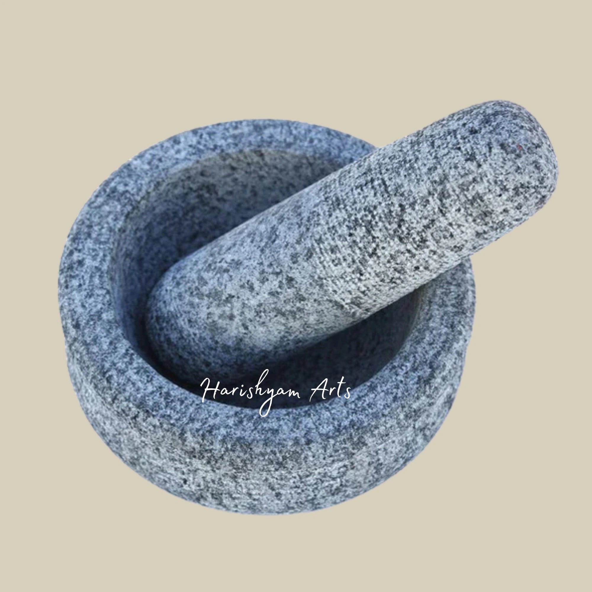 Stone Mortar & Pestle Set – Traditional Okhli Masher & Mixer for Spices