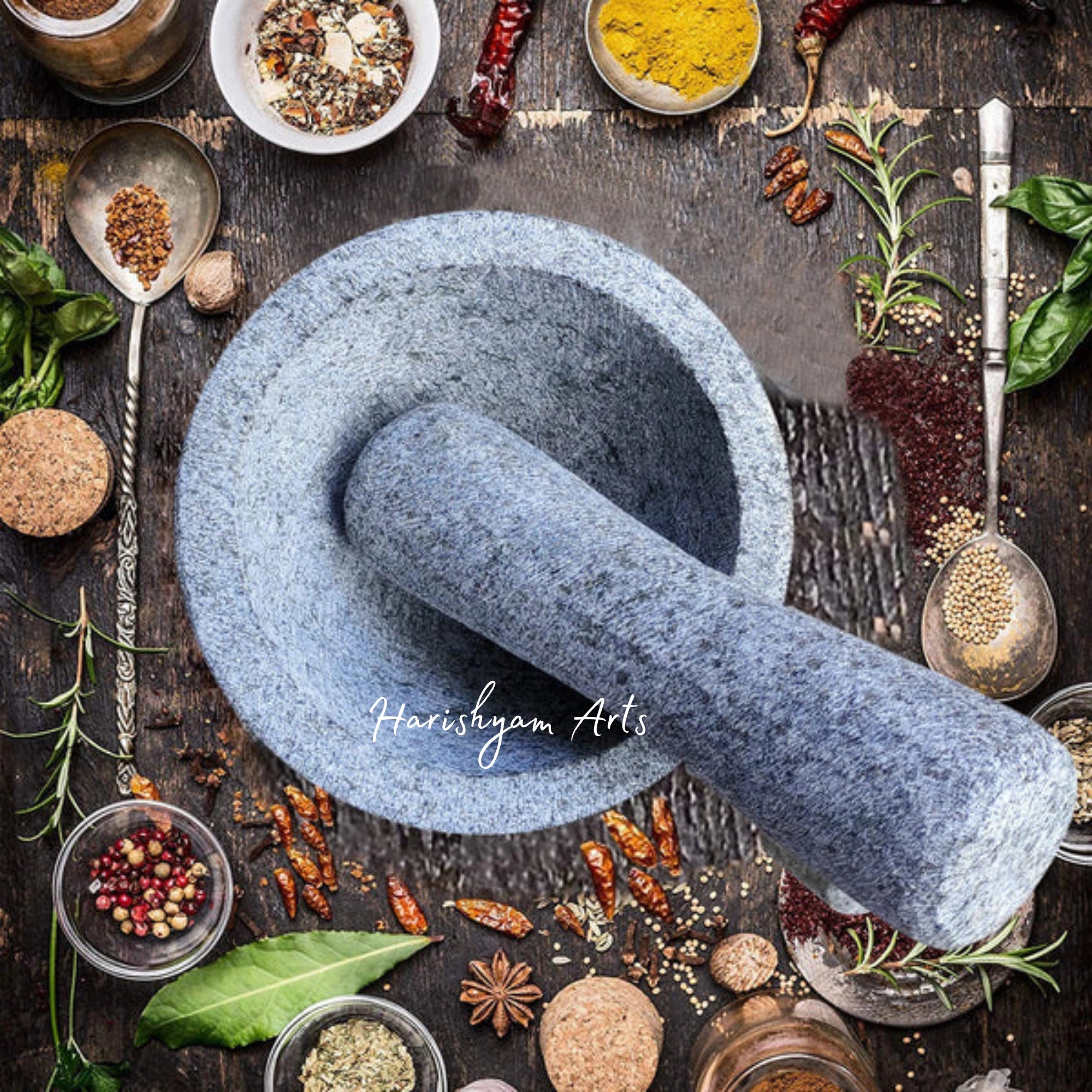 Stone Mortar & Pestle Set for Grinding