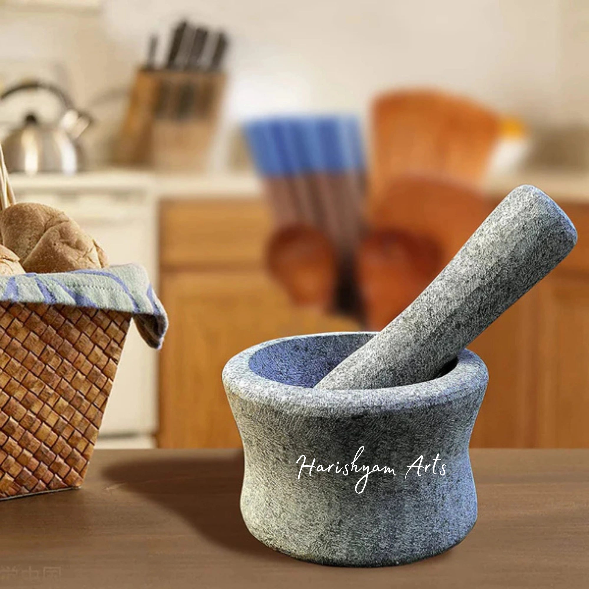 Stone Mortar & Pestle Set for Grinding