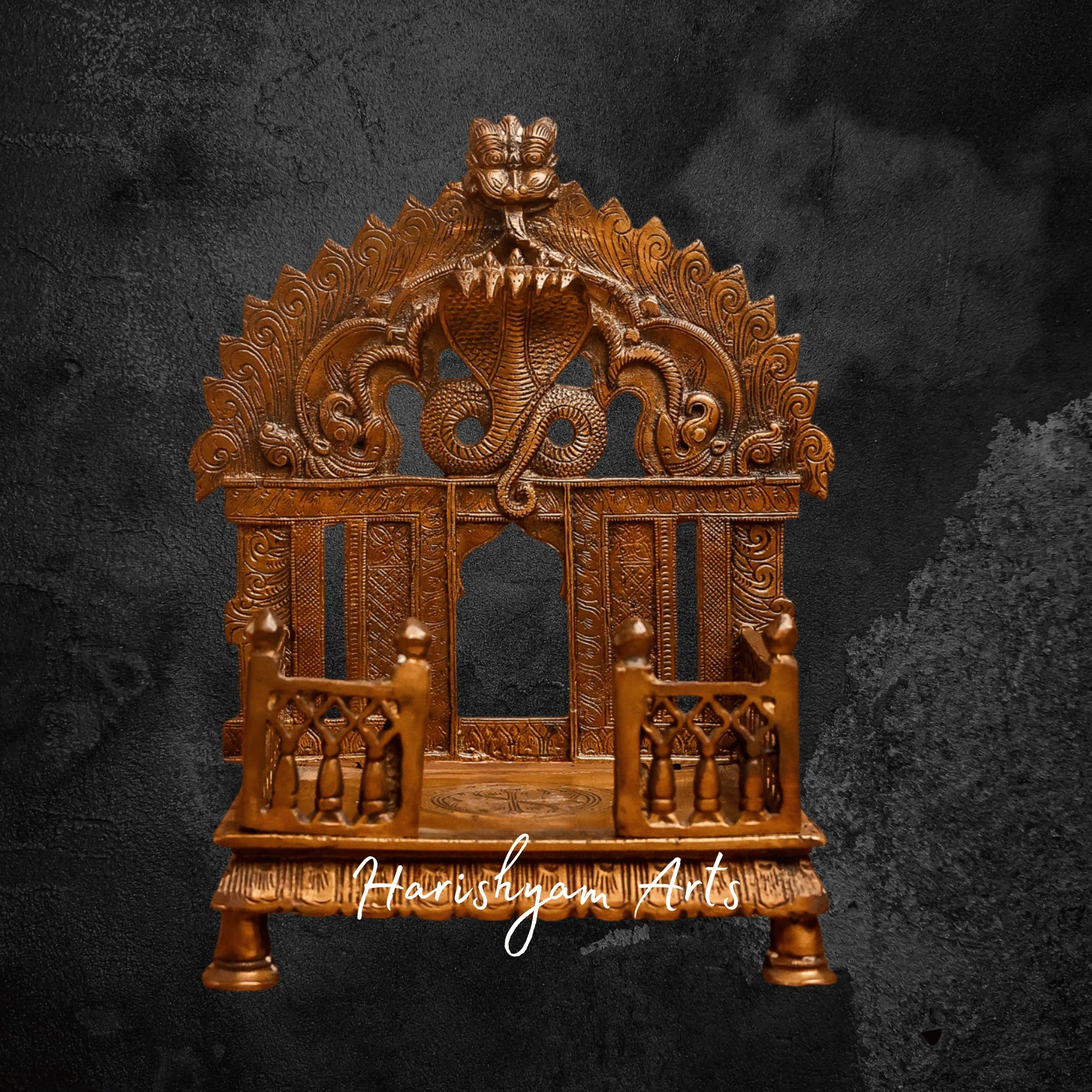 Superfine Brass Sheshnag Singhasan with Prabhavali for God Idols