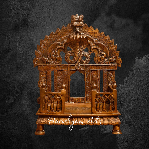 Superfine Brass Sheshnag Singhasan with Prabhavali for God Idols