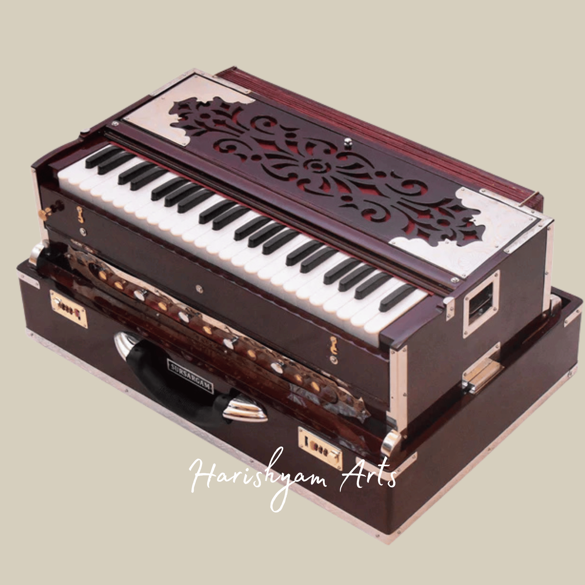 Sursargam Harmonium with Multi-Reed Sound for Bhajans and Ragas