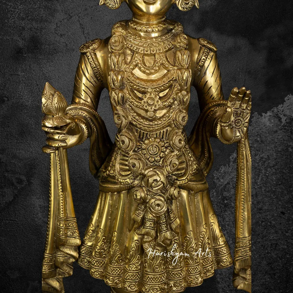 Swaminarayan and Gunatitanand Swami Brass Statue 29"