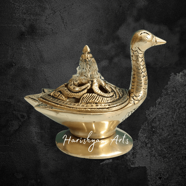 Swan Design Pure Brass Incense Holder for Home Temple and Decor Accent