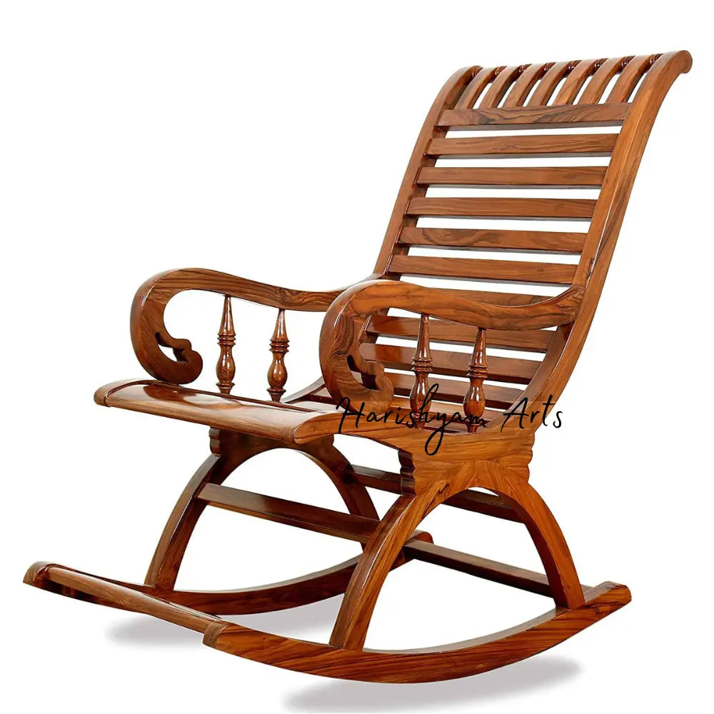 Teak Wood Smart Rocking Chair with Natural Teak Finish