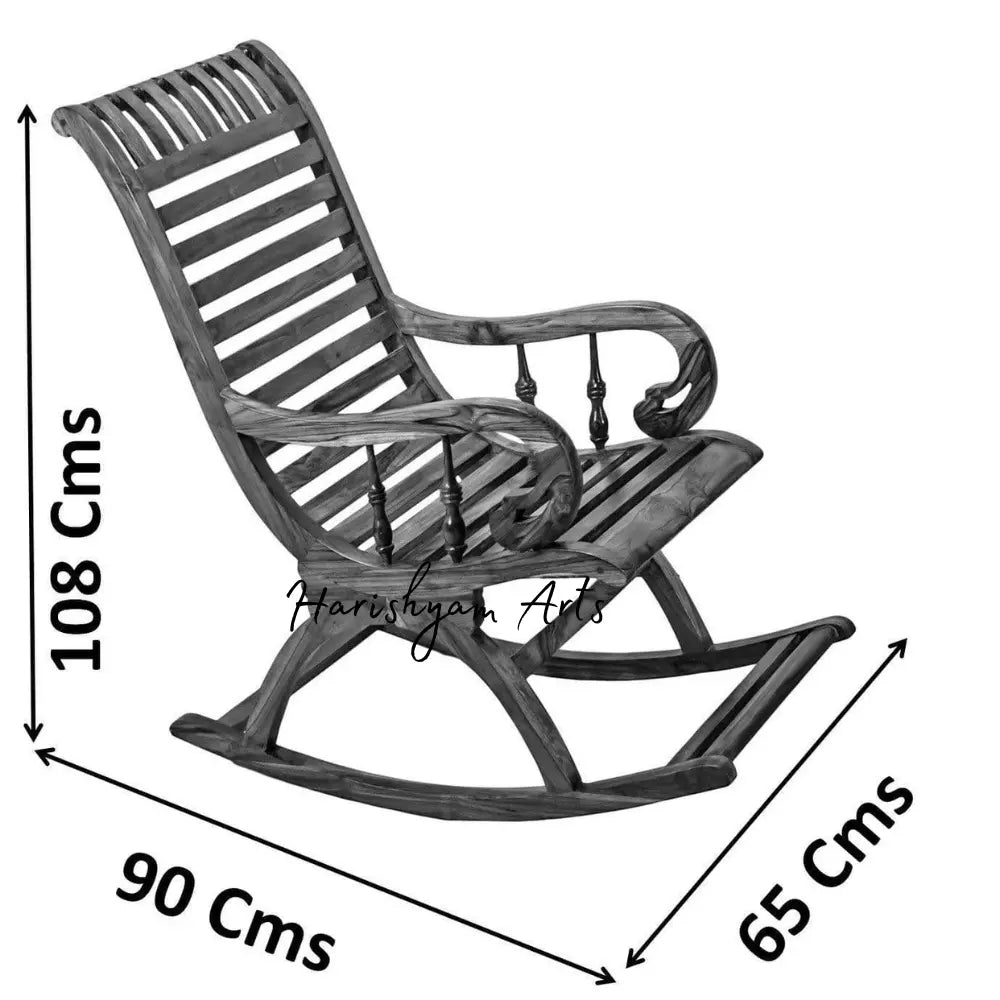 Teak Wood Smart Rocking Chair with Natural Teak Finish