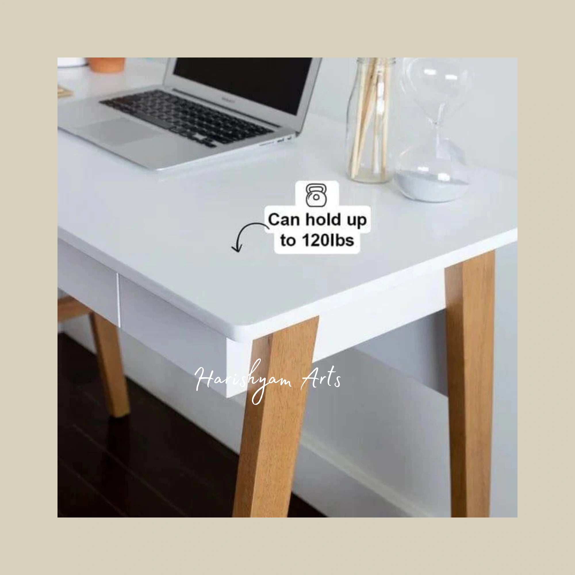 Teak Wood Study Table with Elegant Two-Tone Design