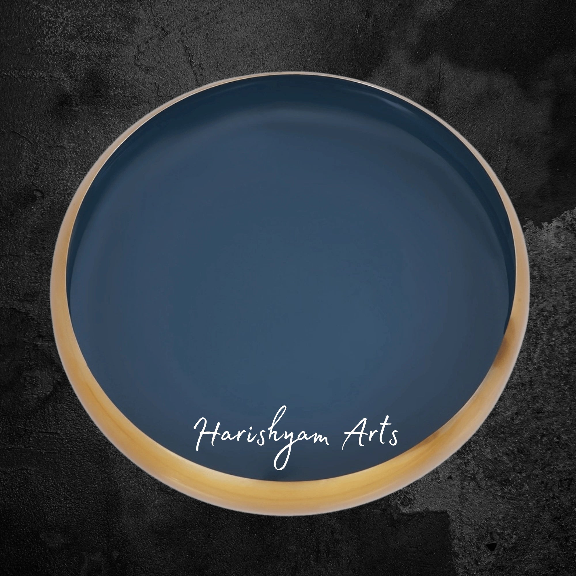 Teal Blue Brass Urli Bowl for Contemporary and Traditional Interiors