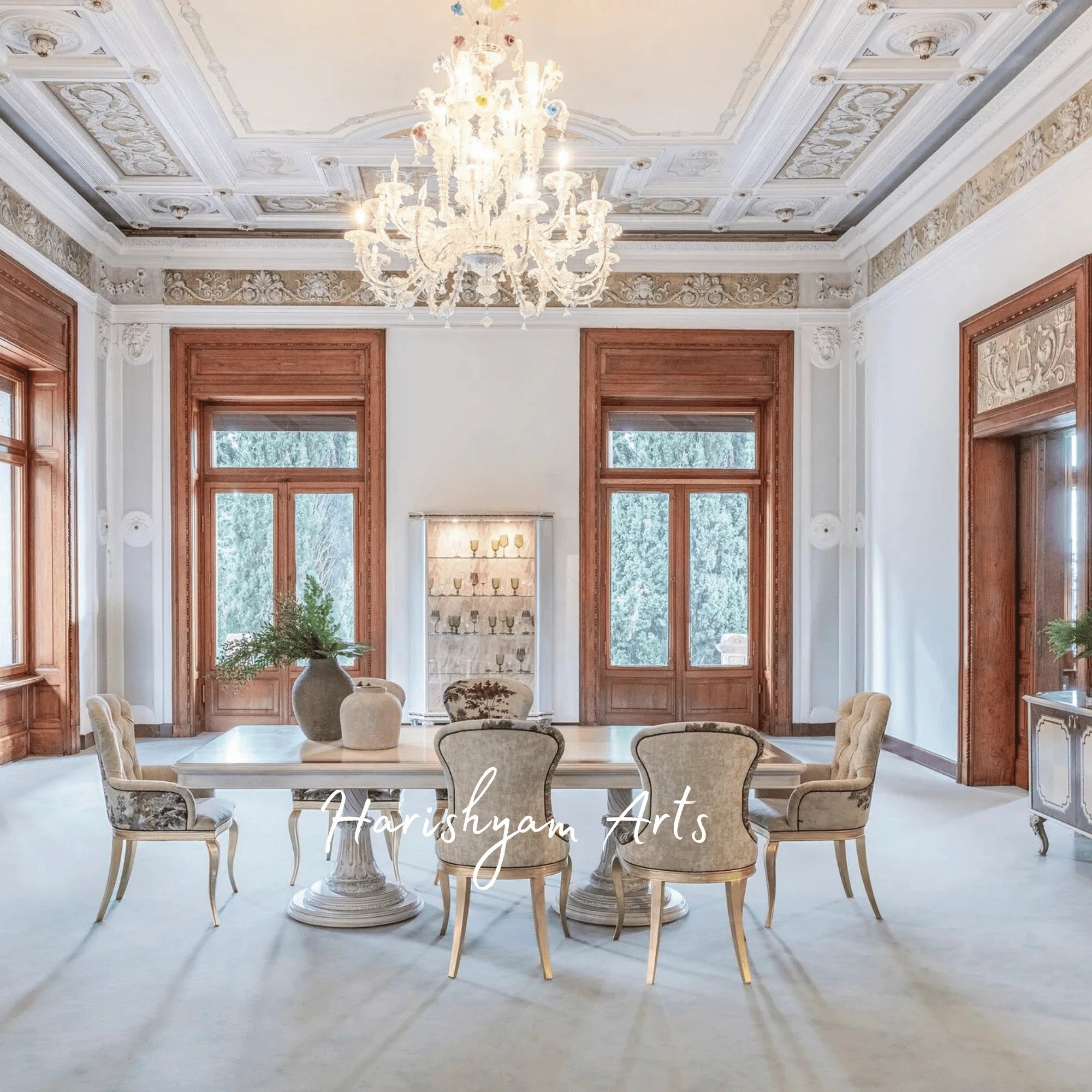 The Golden Woodland Elegance Upholstered Dining Chair