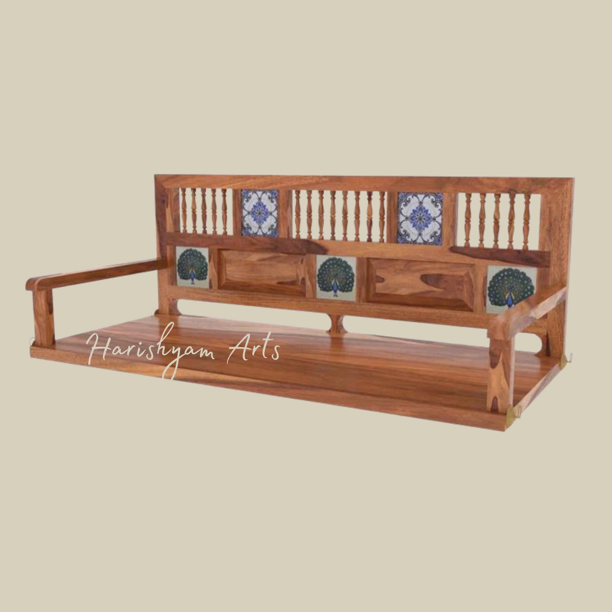 Tiled Wooden Plank Jhula for Living Room1
