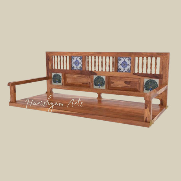 Tiled Wooden Plank Jhula for Living Room