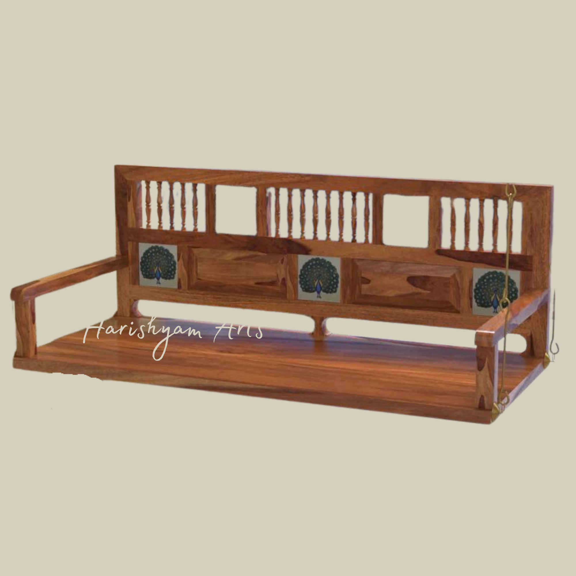 Tiled Wooden Plank Jhula for Living Room2