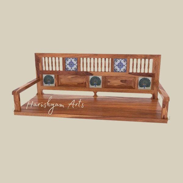Tiled Wooden Plank Jhula for Living Room