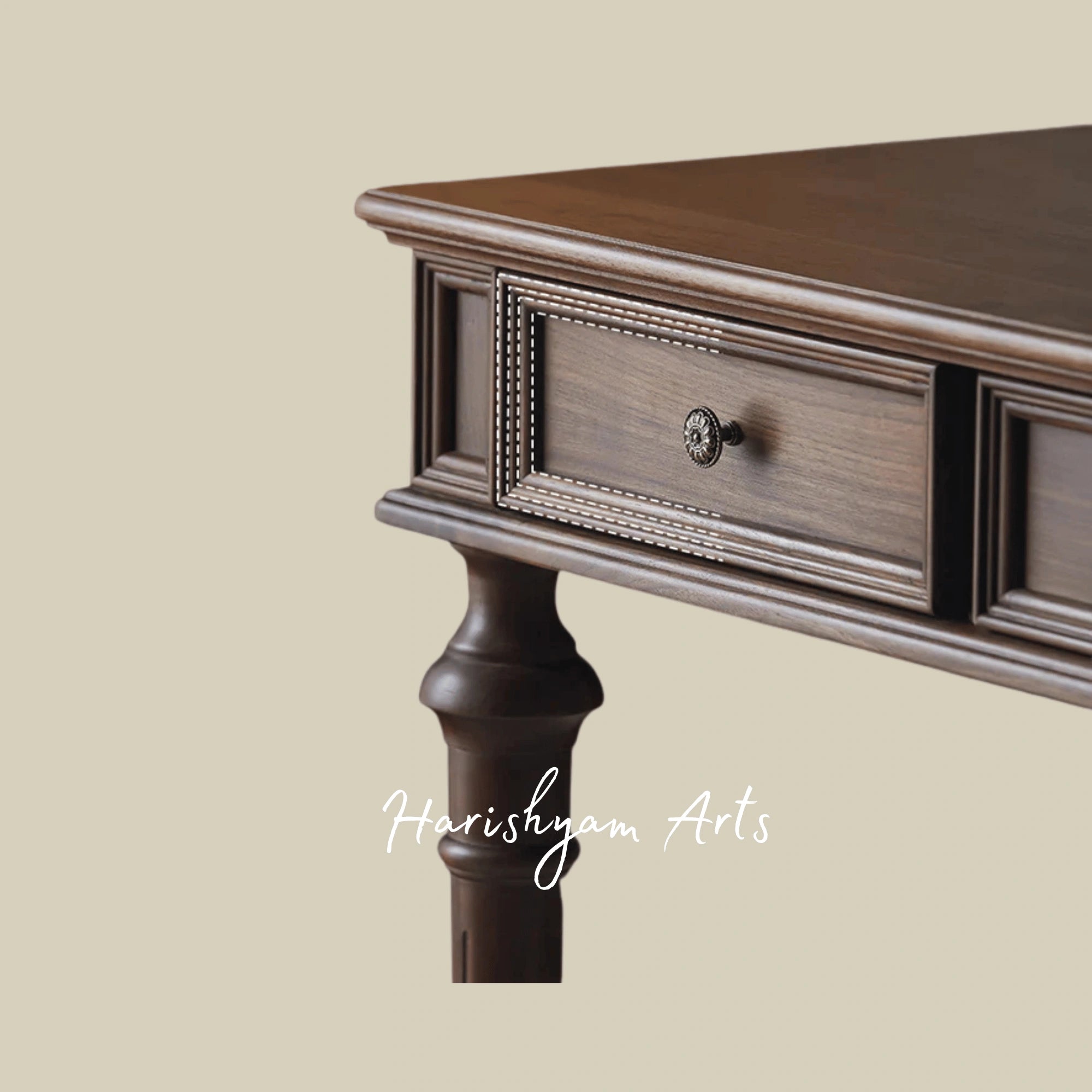 Timeless Wooden Executive Study Table with Classic Design for Home and Office Interiors