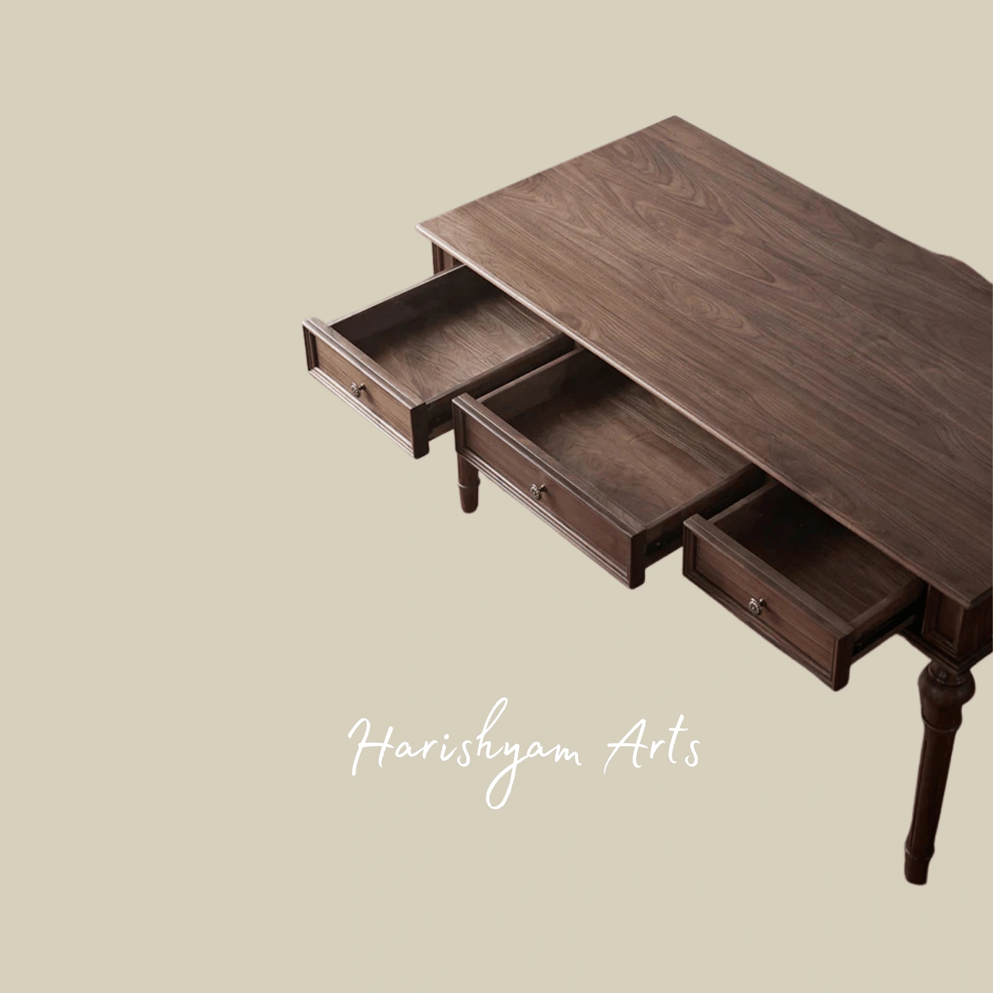 Timeless Wooden Executive Study Table with Classic Design for Home and Office Interiors
