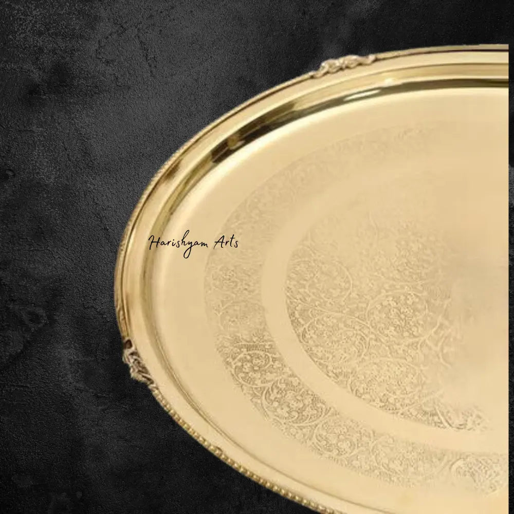 Traditional 18-Inch Brass Pooja Thal