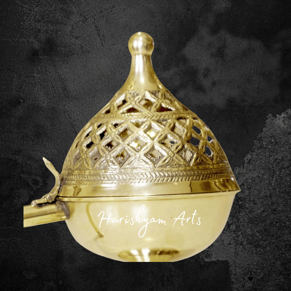 Traditional Brass Dhupdaan for Aromatic Rituals and Home Purification