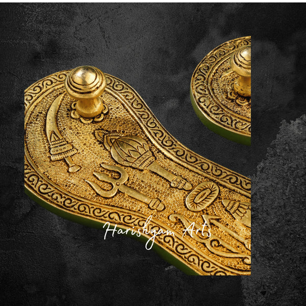 Traditional Brass Footprint Paduka Set for Pooja Altar