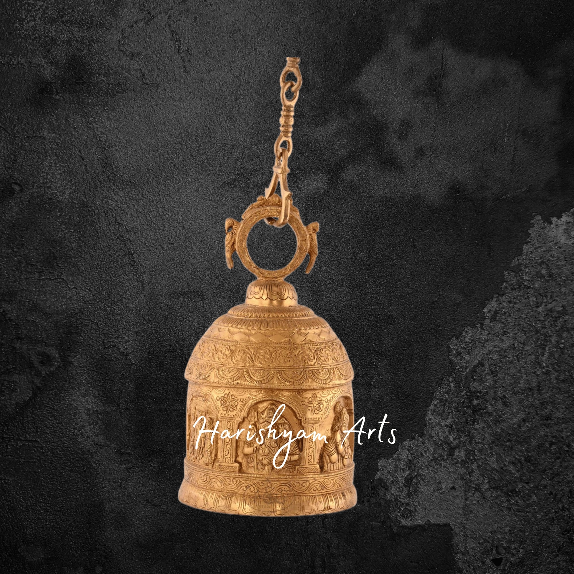 Traditional Brass Hanging Bell for Temple and Home Decor