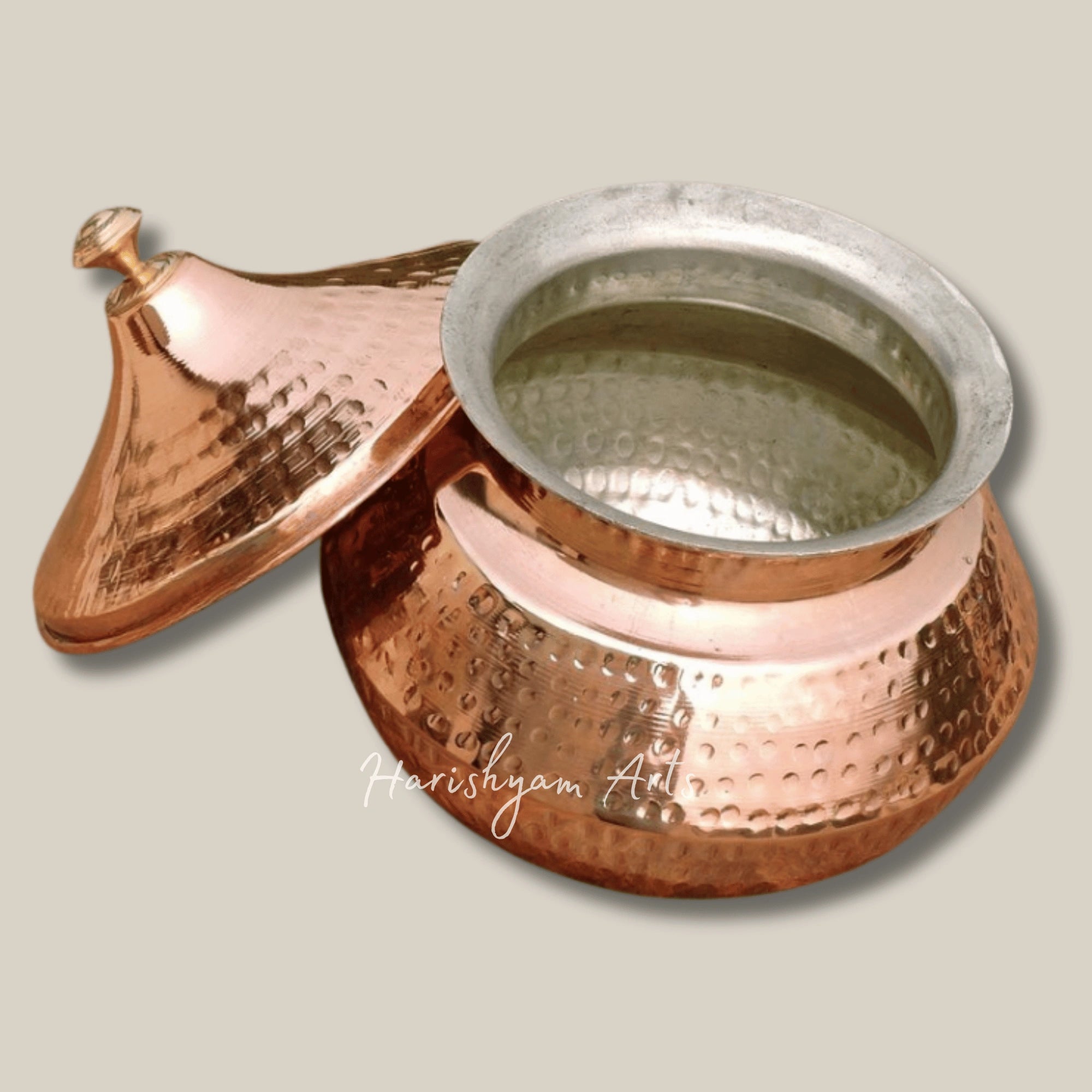 Traditional Copper Biryani Handi with Lid for Flavourful Cooking