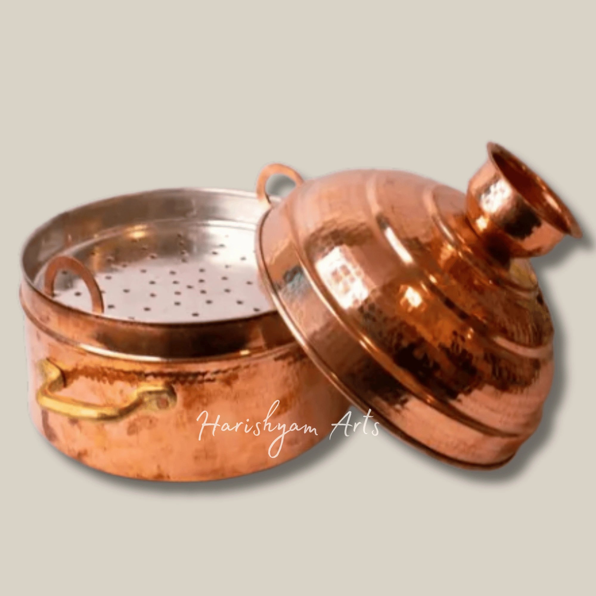 Traditional Copper Modak Patra Steamer for Festive Cooking and Steaming