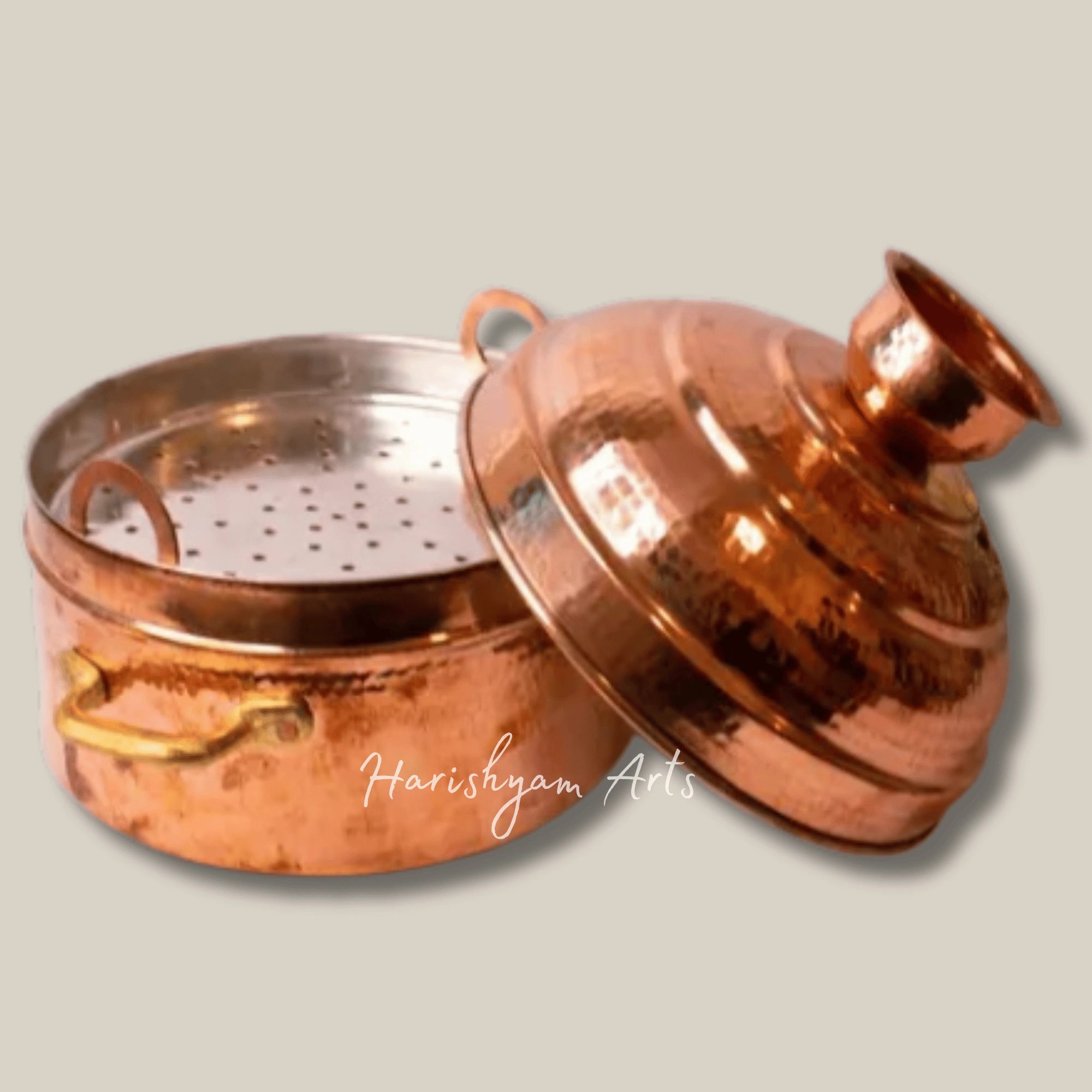Traditional Copper Modak Patra Steamer for Festive Cooking and Steaming
