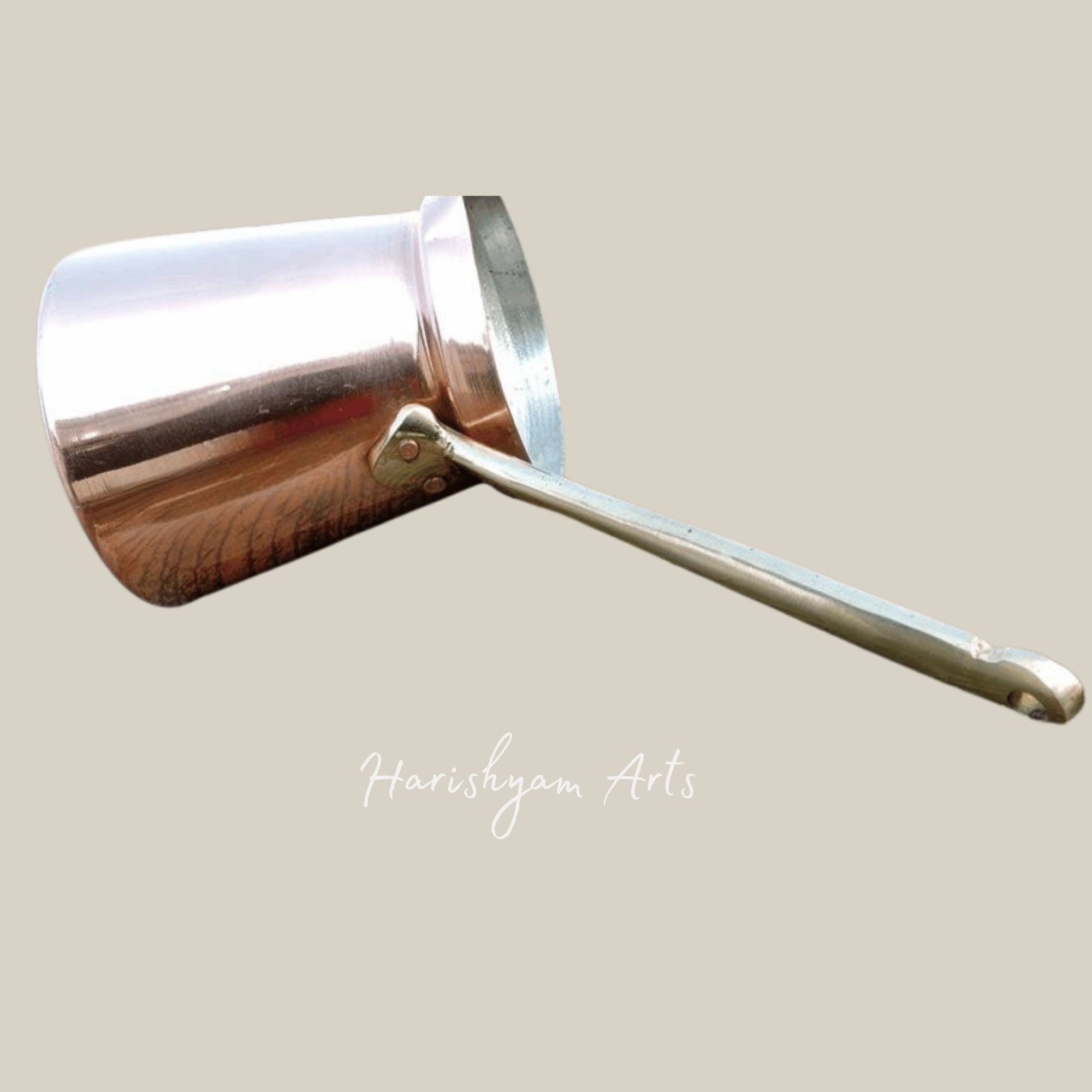 Traditional Copper Turkish Coffee Pot with Elegant Brass Handle