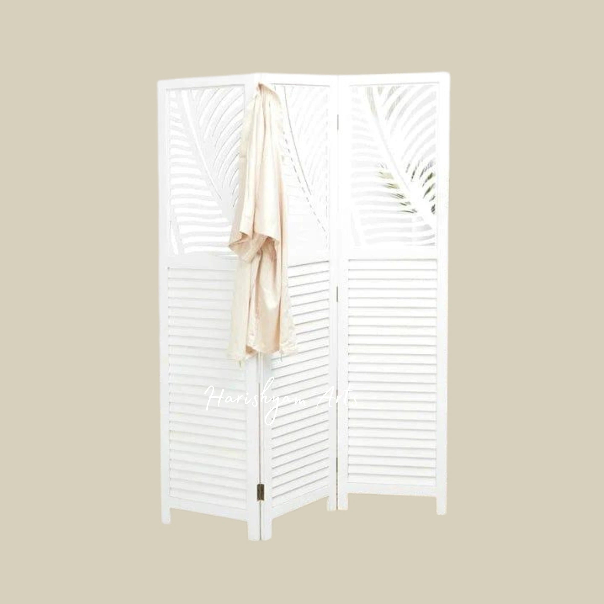 Traditional Elegance Wooden Partition with Carved Borders