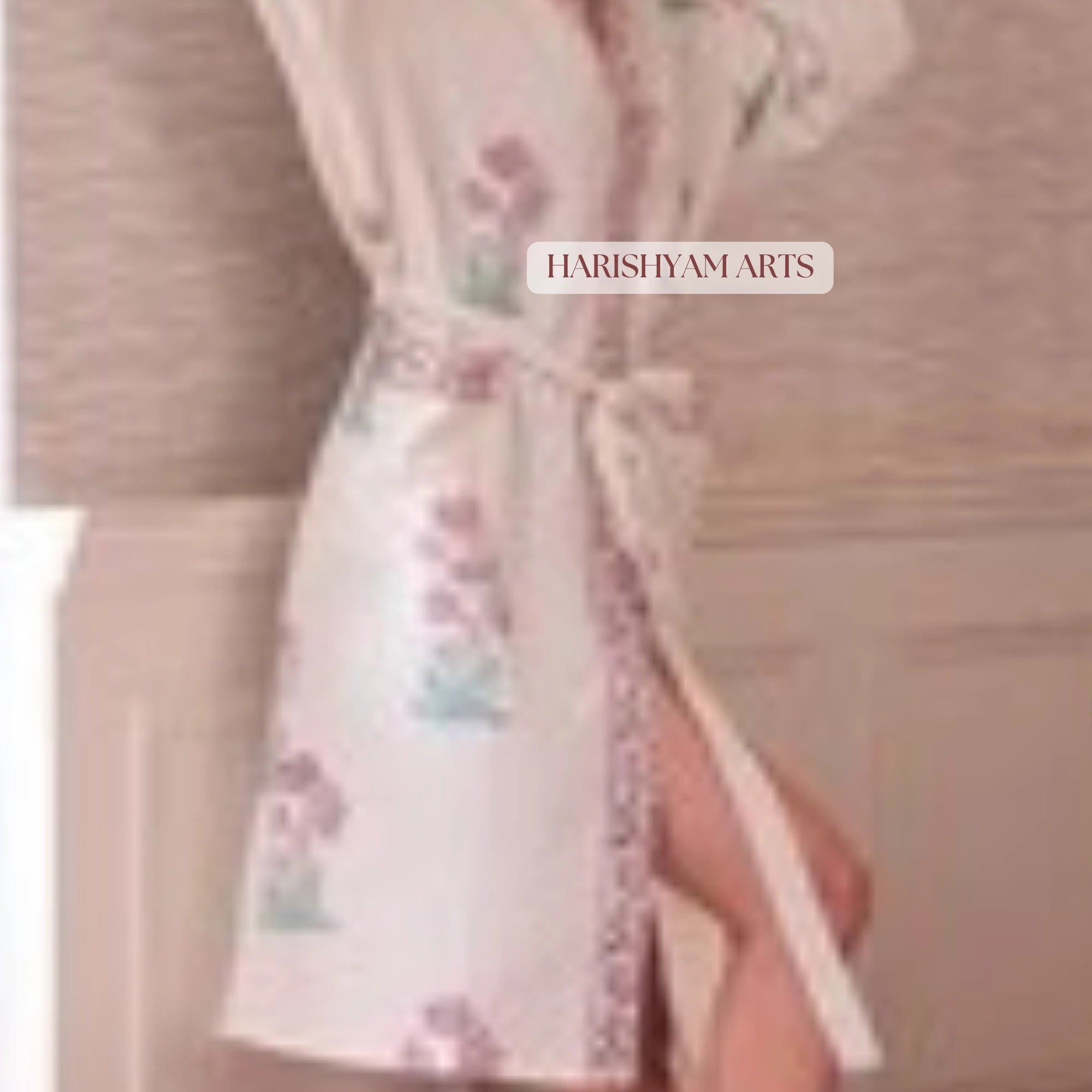 Tulip Whisper Artisan Printed Cotton Bathrobe for Women