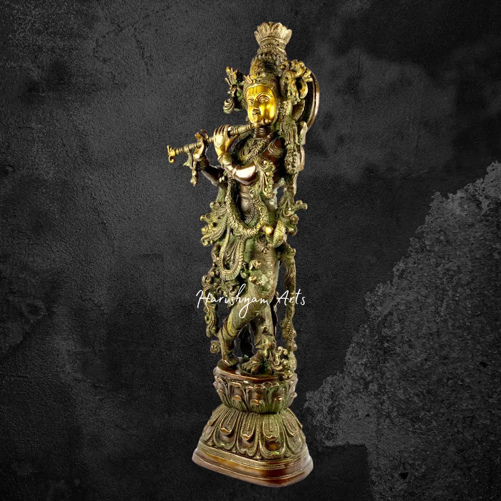 Venugopala Brass Statue 29"