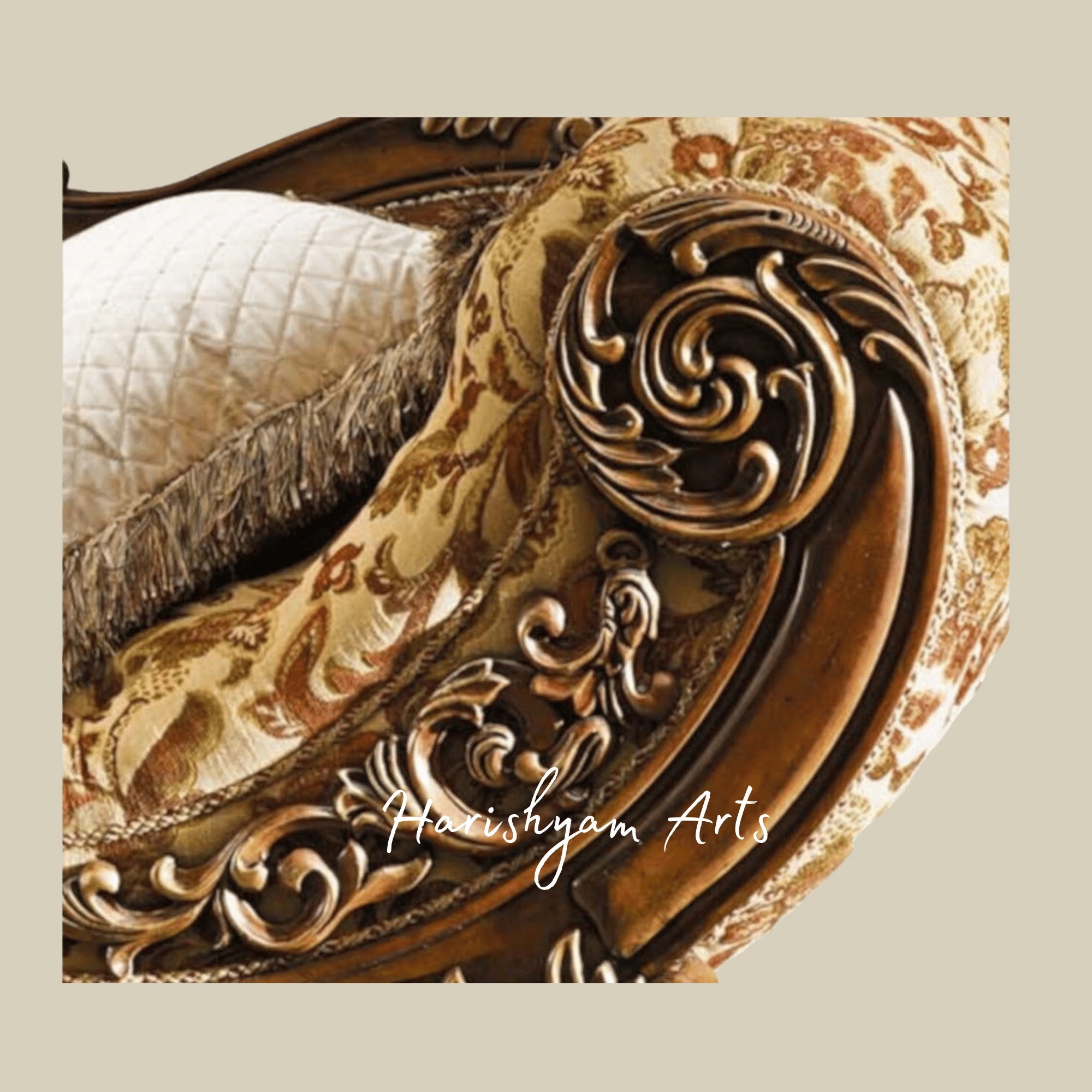 Victorian Style Chaise Lounge with Hand-Carved Wood Frame2