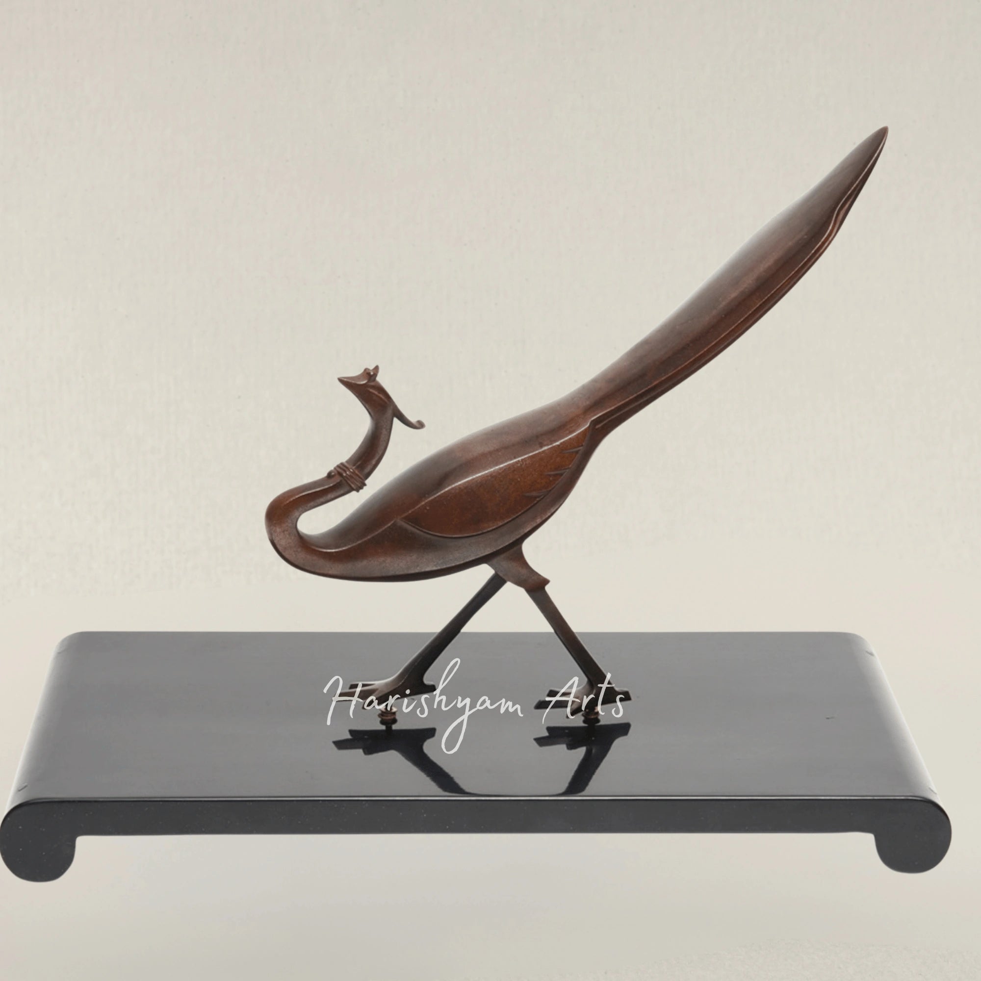 Vintage French Wall Console with a Carved Wooden Phoenix Figurine