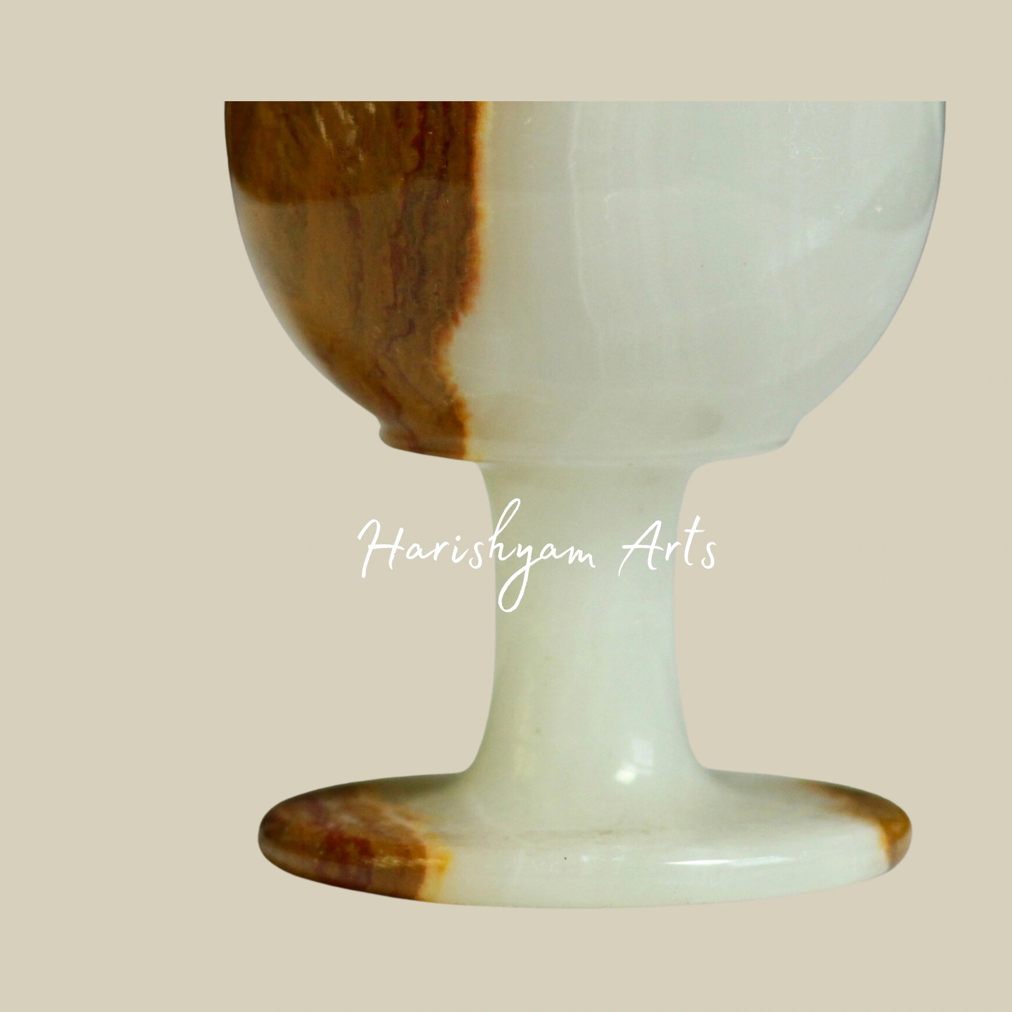 Vintage Polished Onyx Goblet Natural Stone Drinkware1