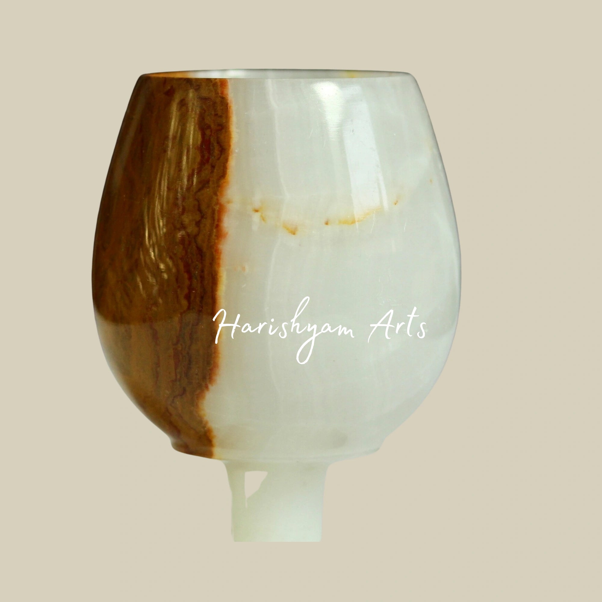 Vintage Polished Onyx Goblet Natural Stone Drinkware2