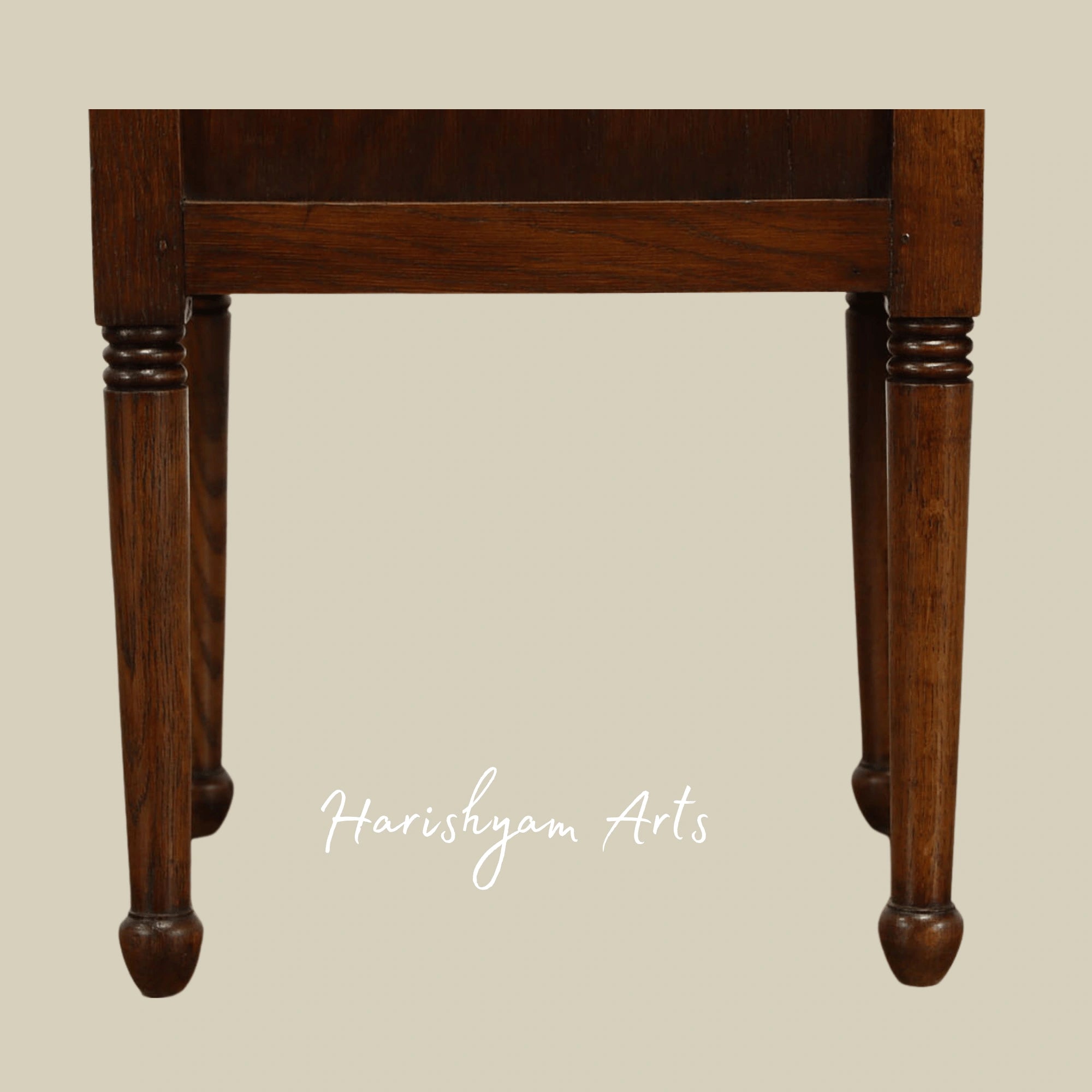 Vintage Wooden Bedside Nightstand with Turned Legs
