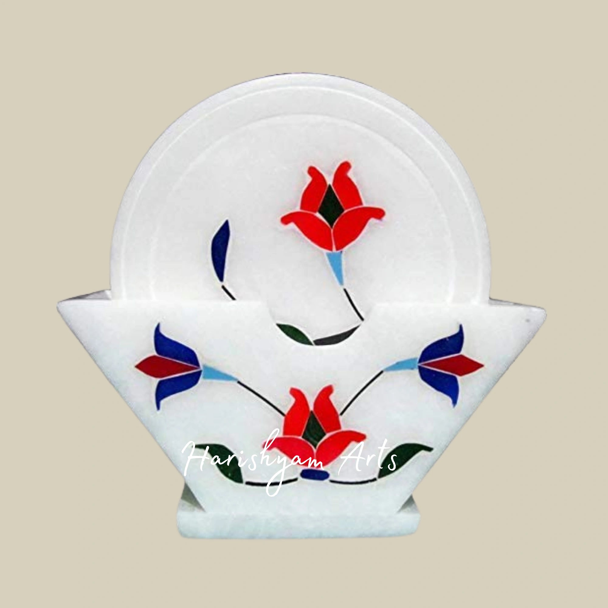 White Marble Coaster Set for Tea Coffee Cocktails Premium Stone Coasters for Every Occasion