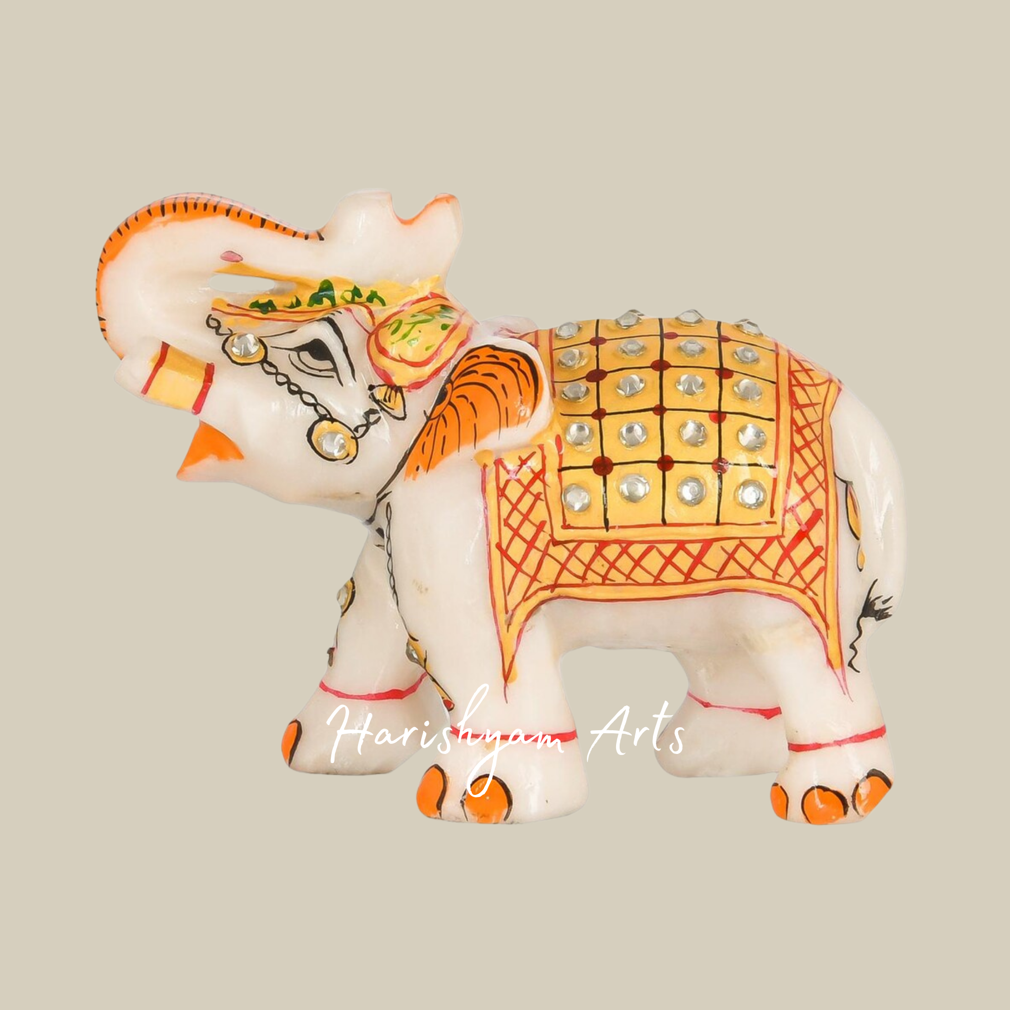 White Marble Elephant Statue Handmade Decorative Sculpture2