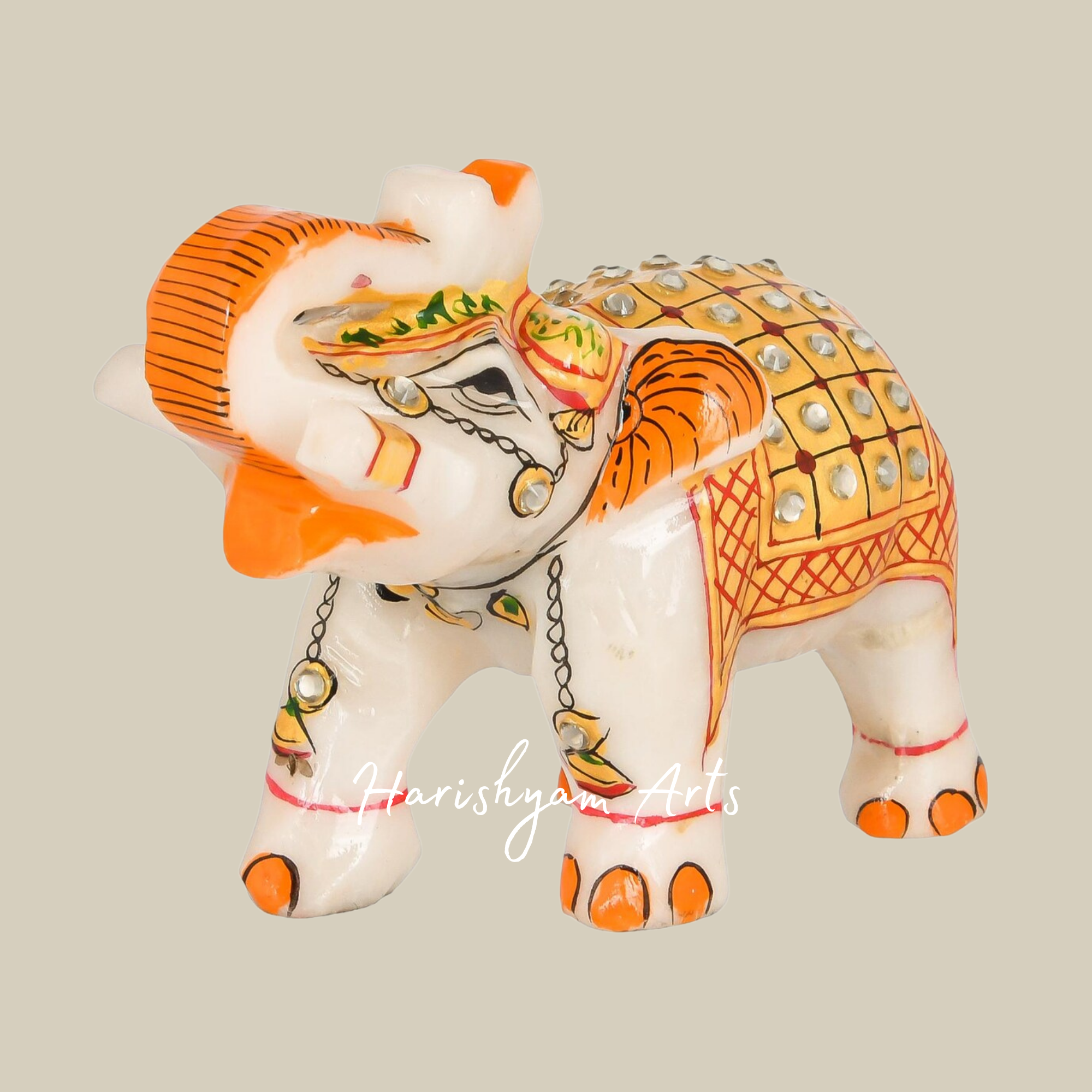White Marble Elephant Statue Handmade Decorative Sculpture3