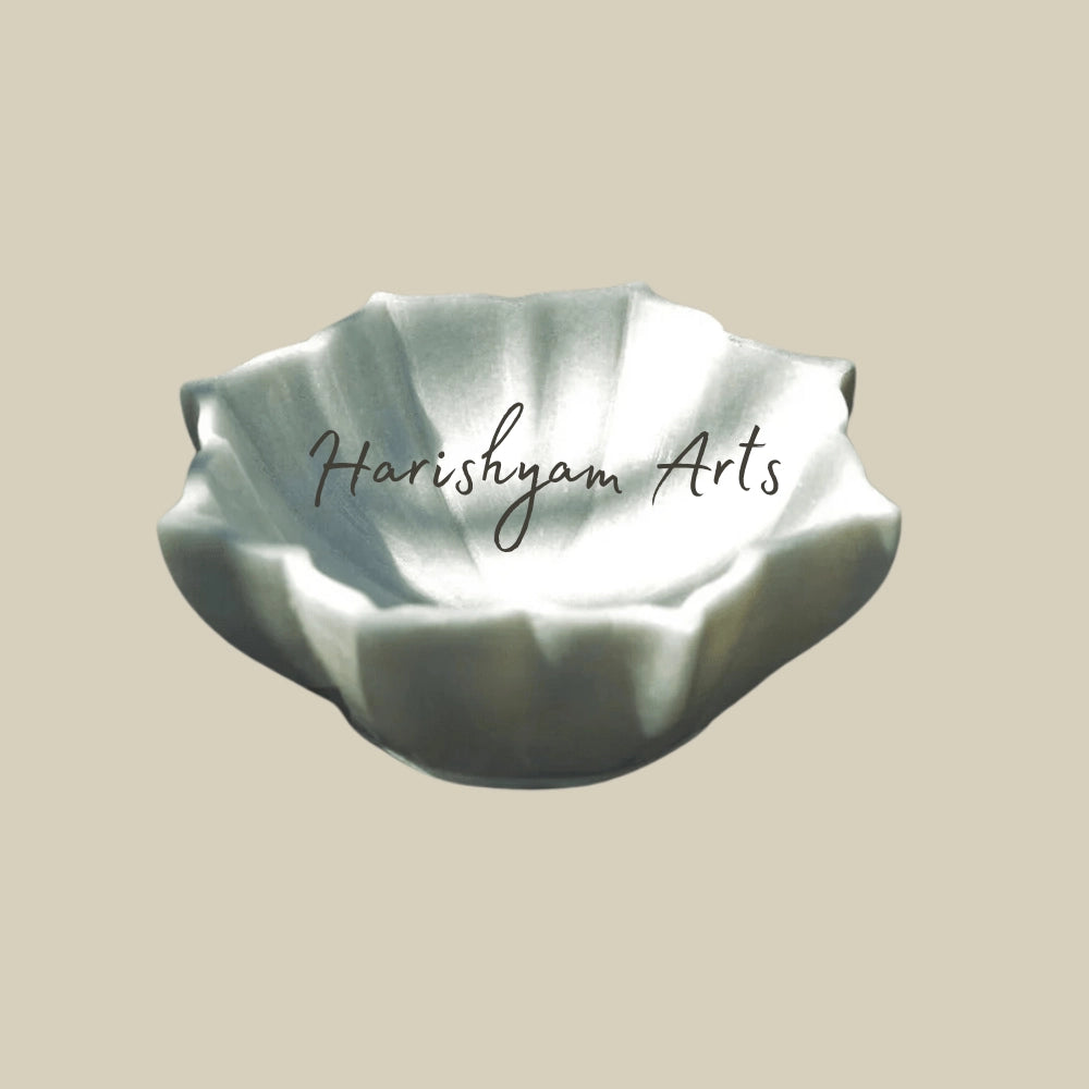 White Marble Lotus Bowl