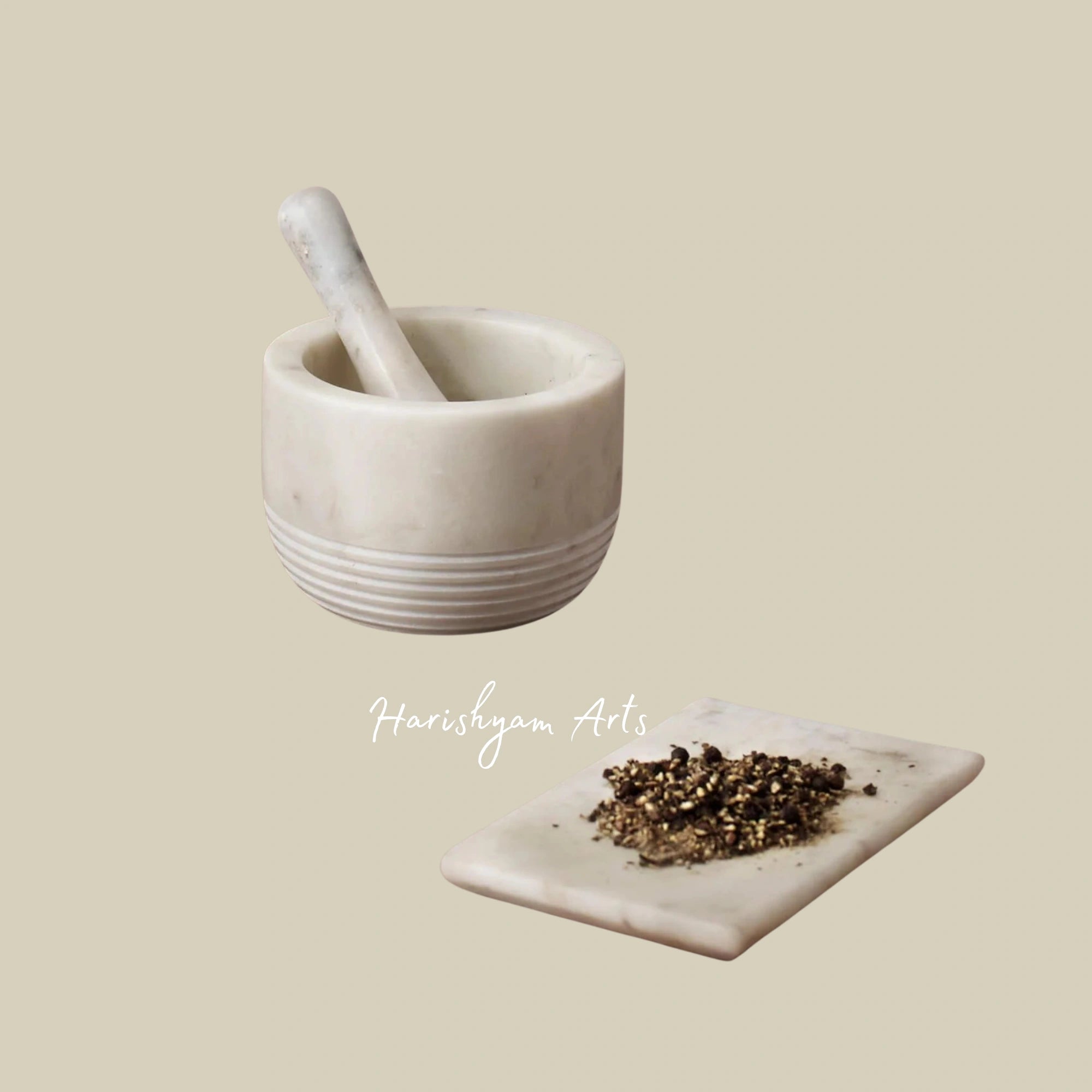 White Marble Mortar & Pestle Set