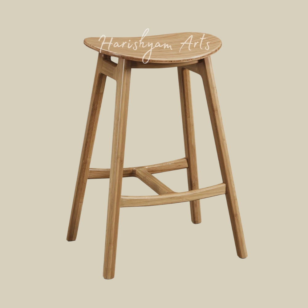 Wooden Bar Counter Stool Set 2 Pcs