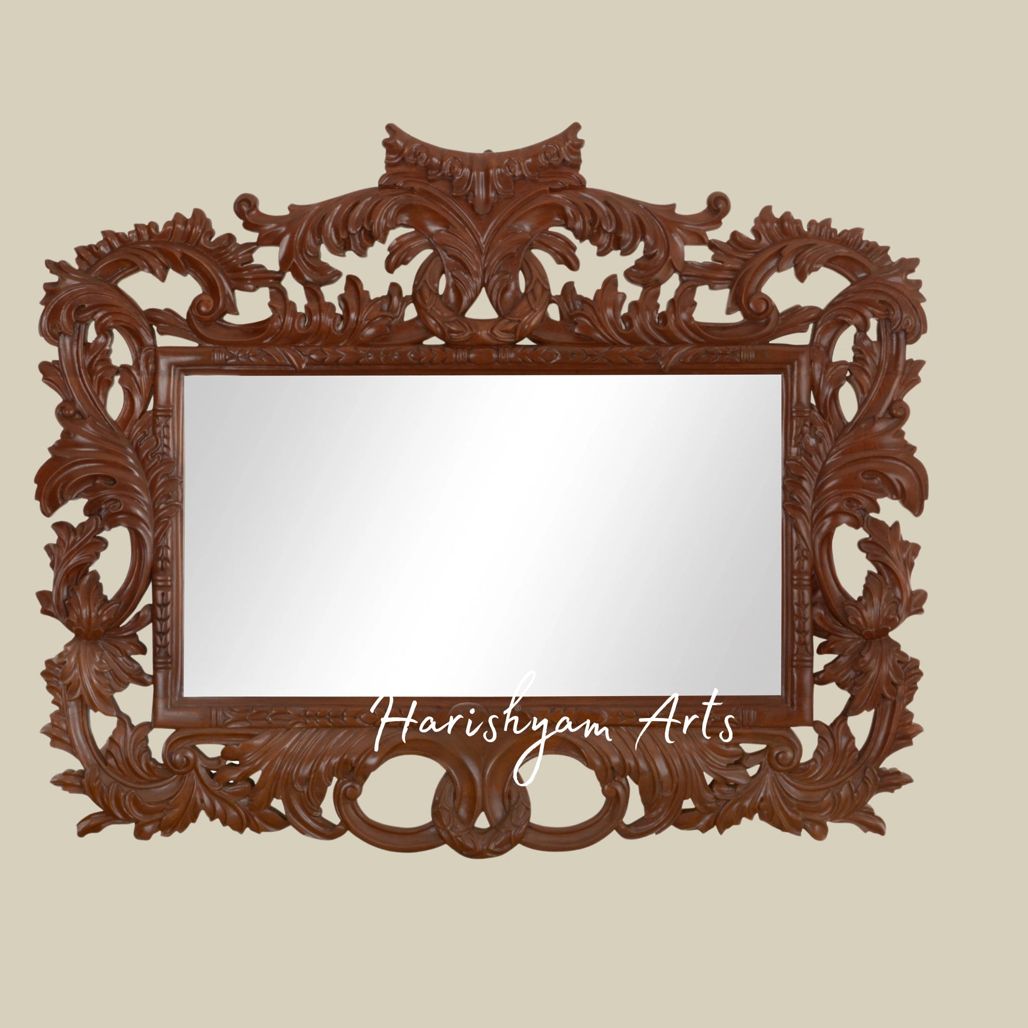 Wooden Wall-Mounted Hanging Mirror Frame